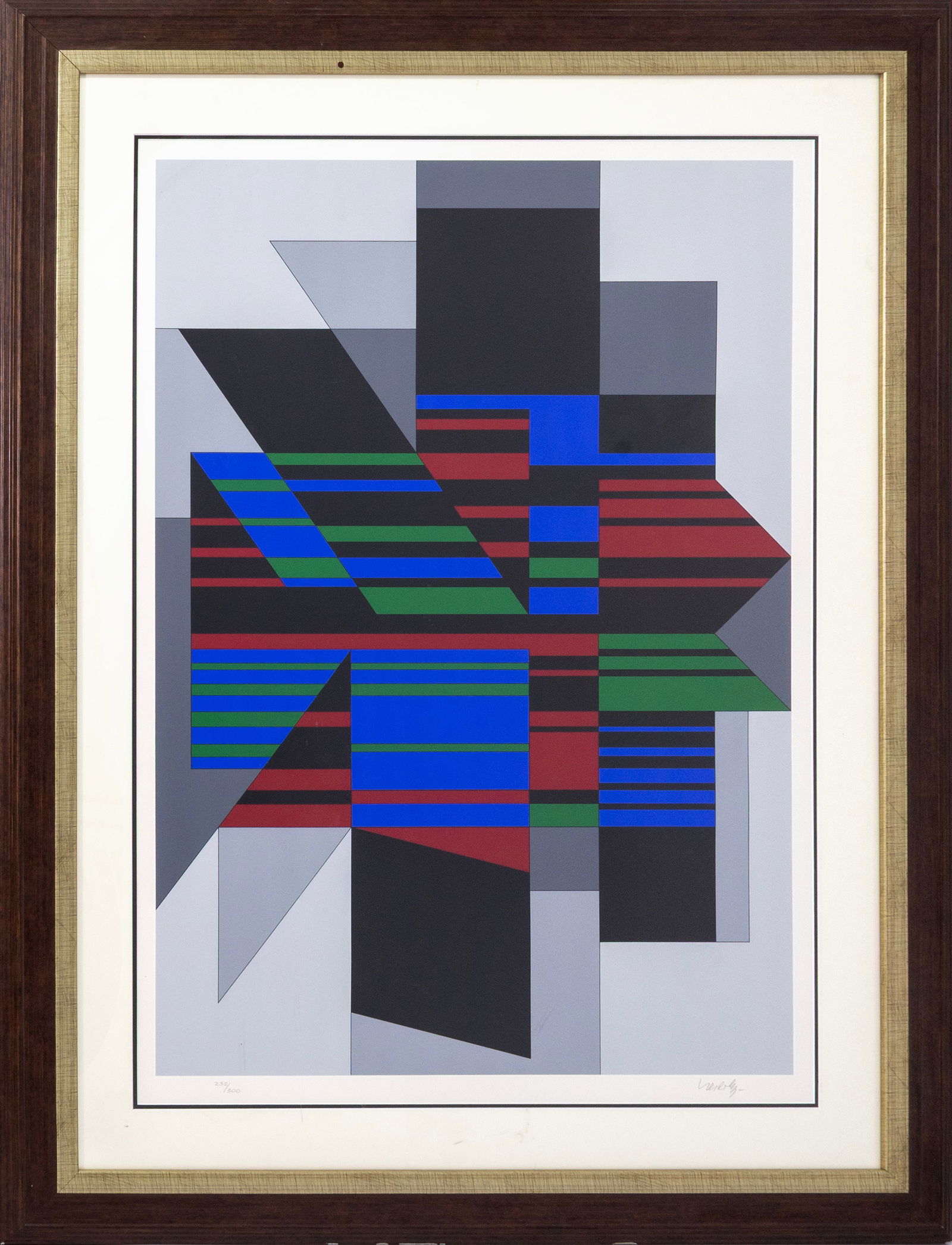 Victor Vasarely - Attika, 1990 Signed Serigraph 232/300 Modern Op Art Framed (1 of 7)
