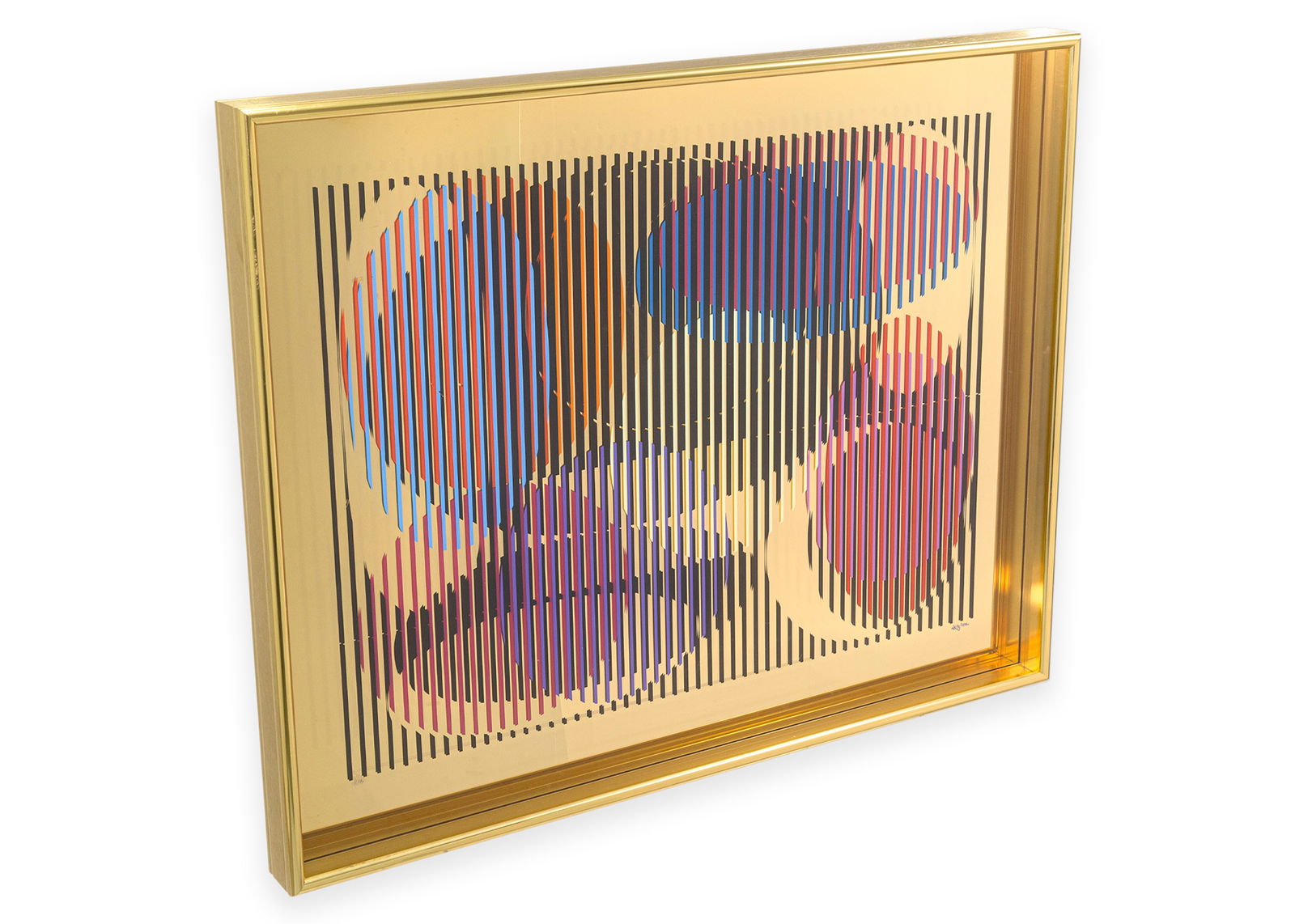 Yaacov Agam Mirror 1979 Signed Silkscreen on a Reflective Gold Mirror Ground 11/99 Op Art (1 of 7)