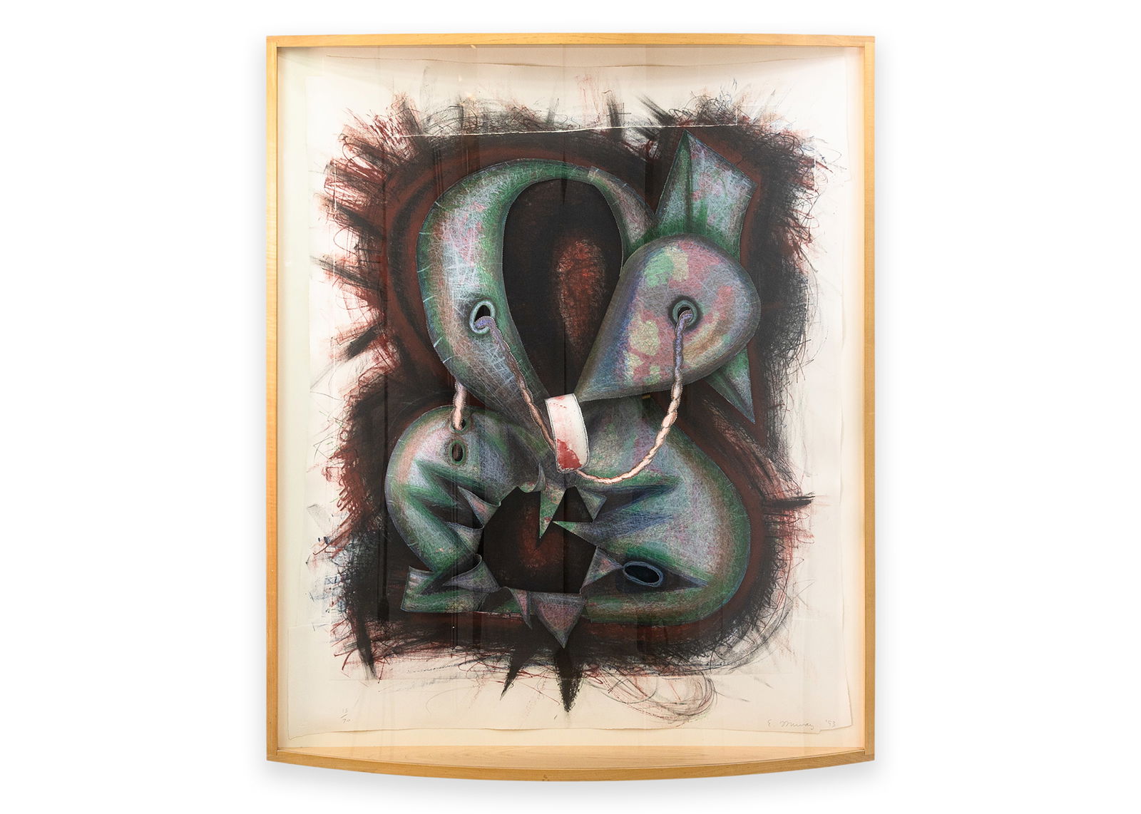 Elizabeth Murray, Shoe String 1993 Signed Lithograph on Cut and Raised Paper 18/70 Framed (1 of 9)