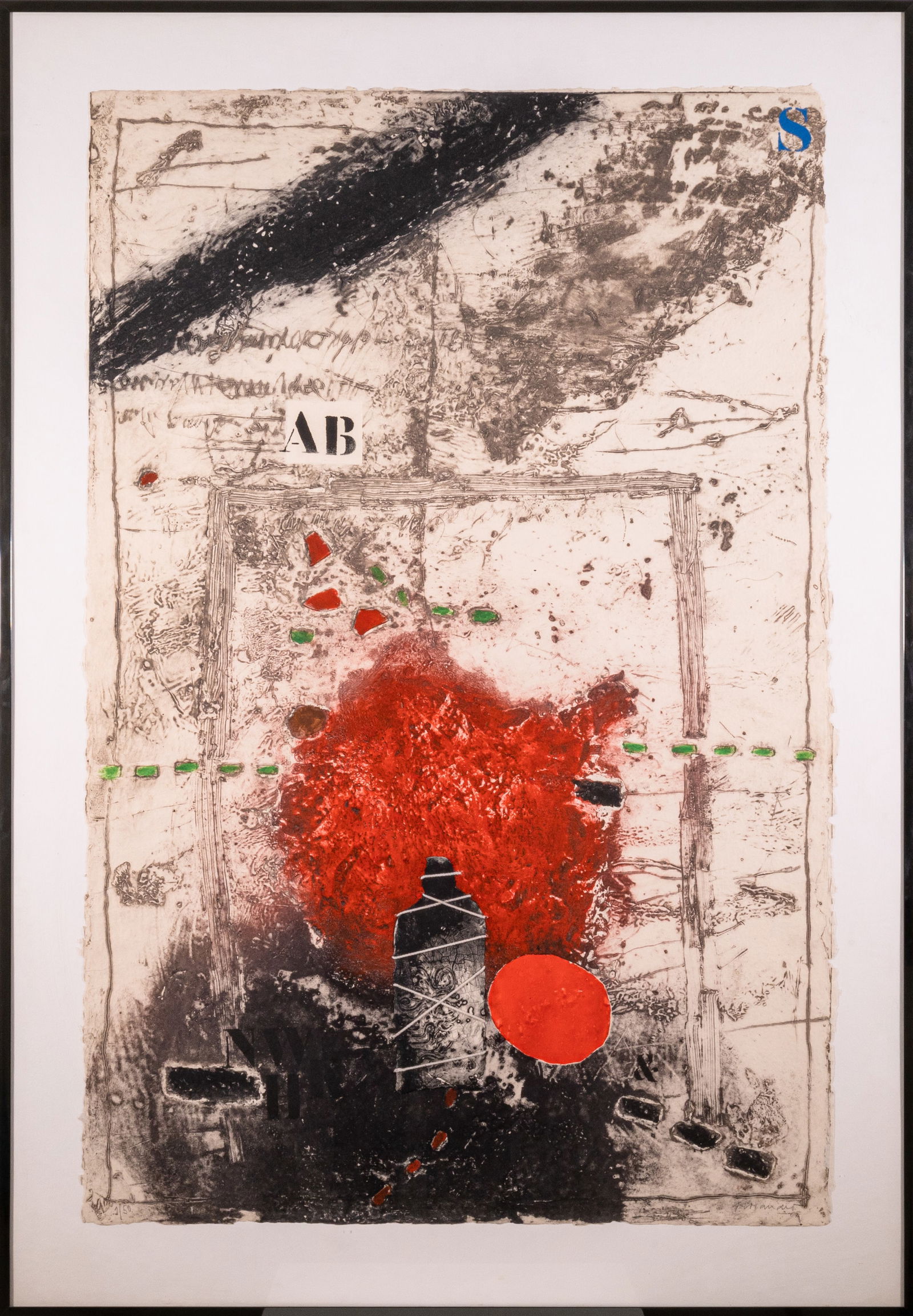 James Coignard Signed Carborundum Etching on Paper from Otage et Rouge Series (1 of 12)