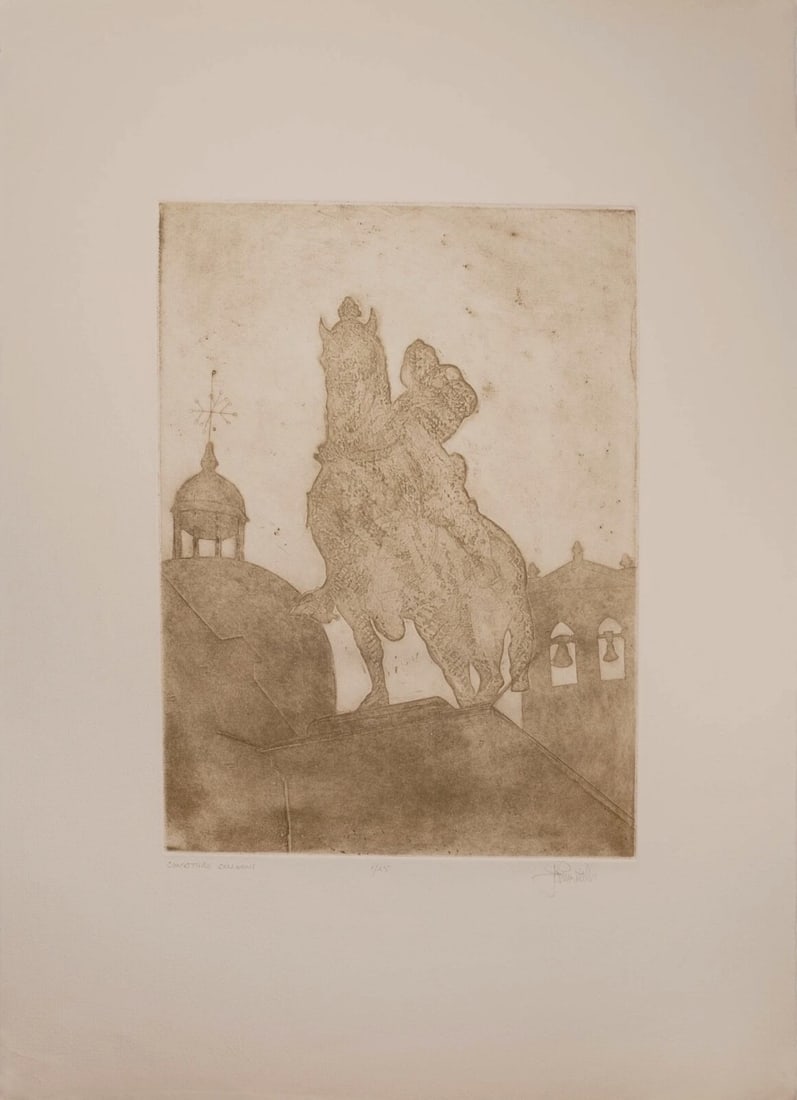 John Mills Condottiero Colleoni Signed Contemporary Etching on Paper 1/25 UF (1 of 8)