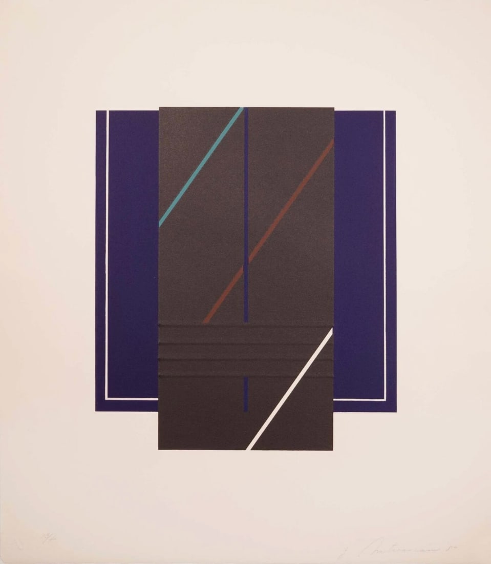 Garo Antreasian Untitled 1980 Signed Modern Lithograph with Embossing on Paper 13/40 (1 of 6)