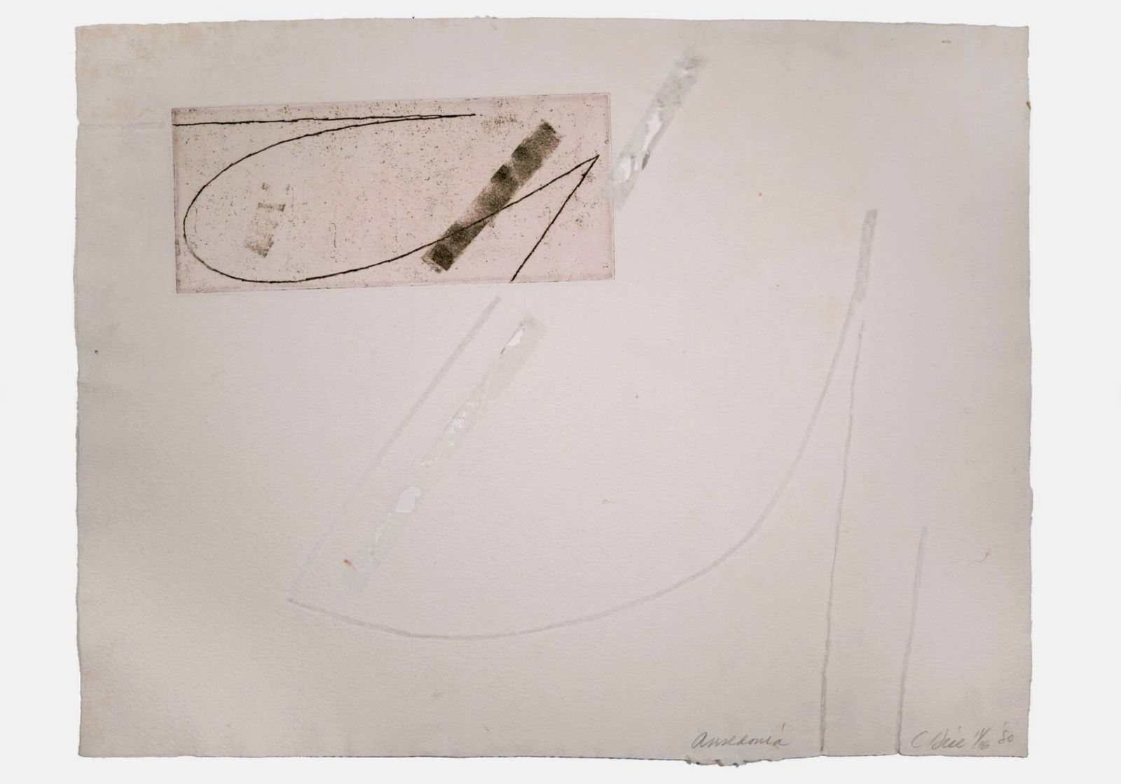 Clinton Hill Ansedonia Signed Contemporary Etching on Handmade Paper 11/16 UF (1 of 5)