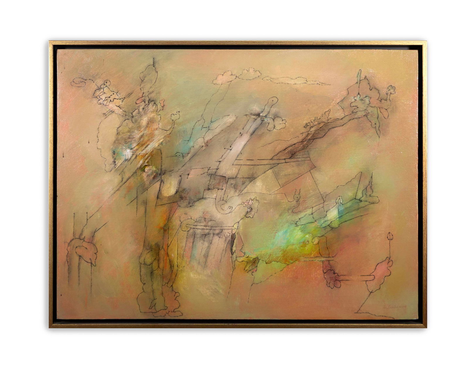 Julio daCunha Signed Modern Abstract Figurative Oil Painting on Canvas 2010 (1 of 15)