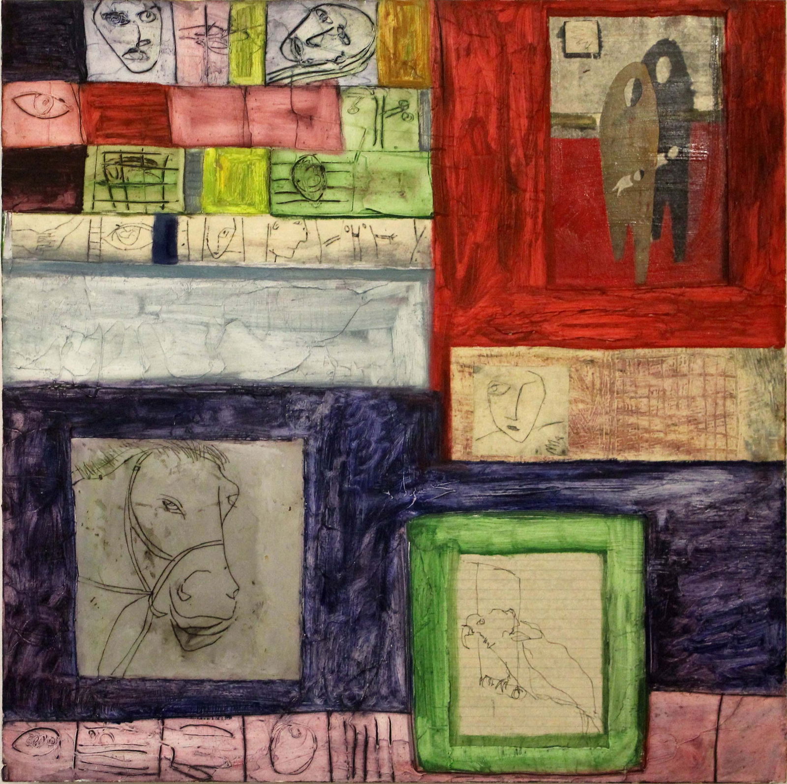 Deborah Putnoi Collage & Paint on Wood Painting Contemporary Modern (1 of 10)