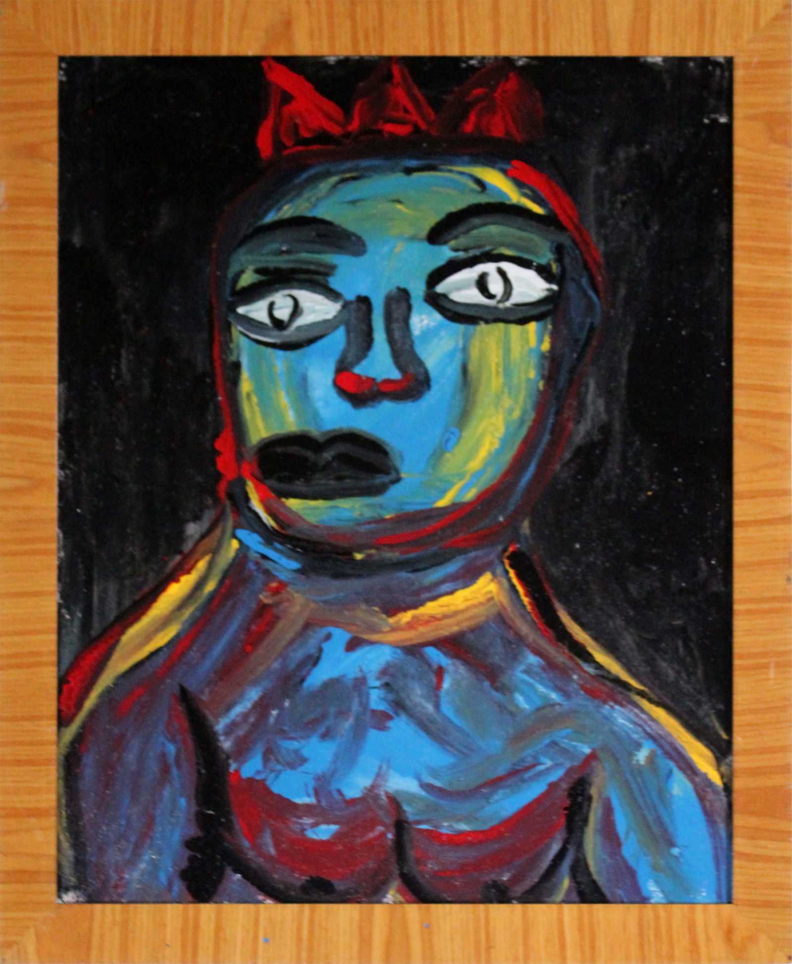 Thomas Pulgini Ruccini Modern Portrait Oil Painting on Board Framed (1 of 9)