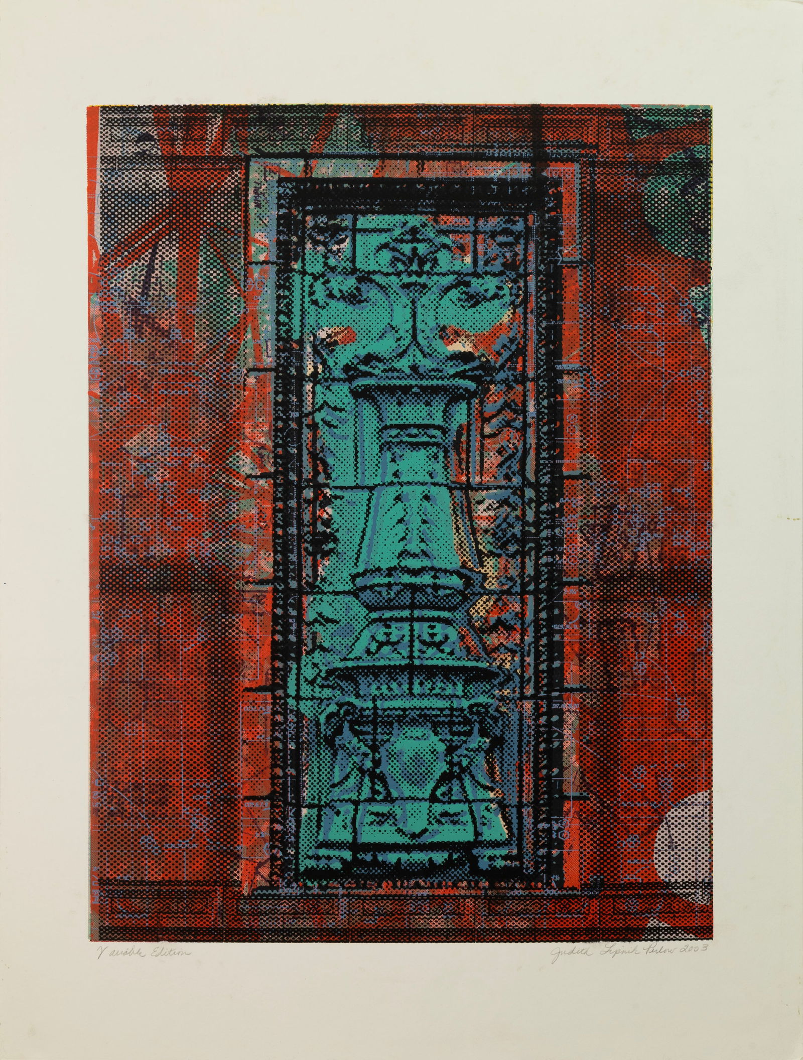 Judith Lipnik Perlow Column Series III 2003 Signed Serigraph in Colors on Paper Unframed (1 of 3)
