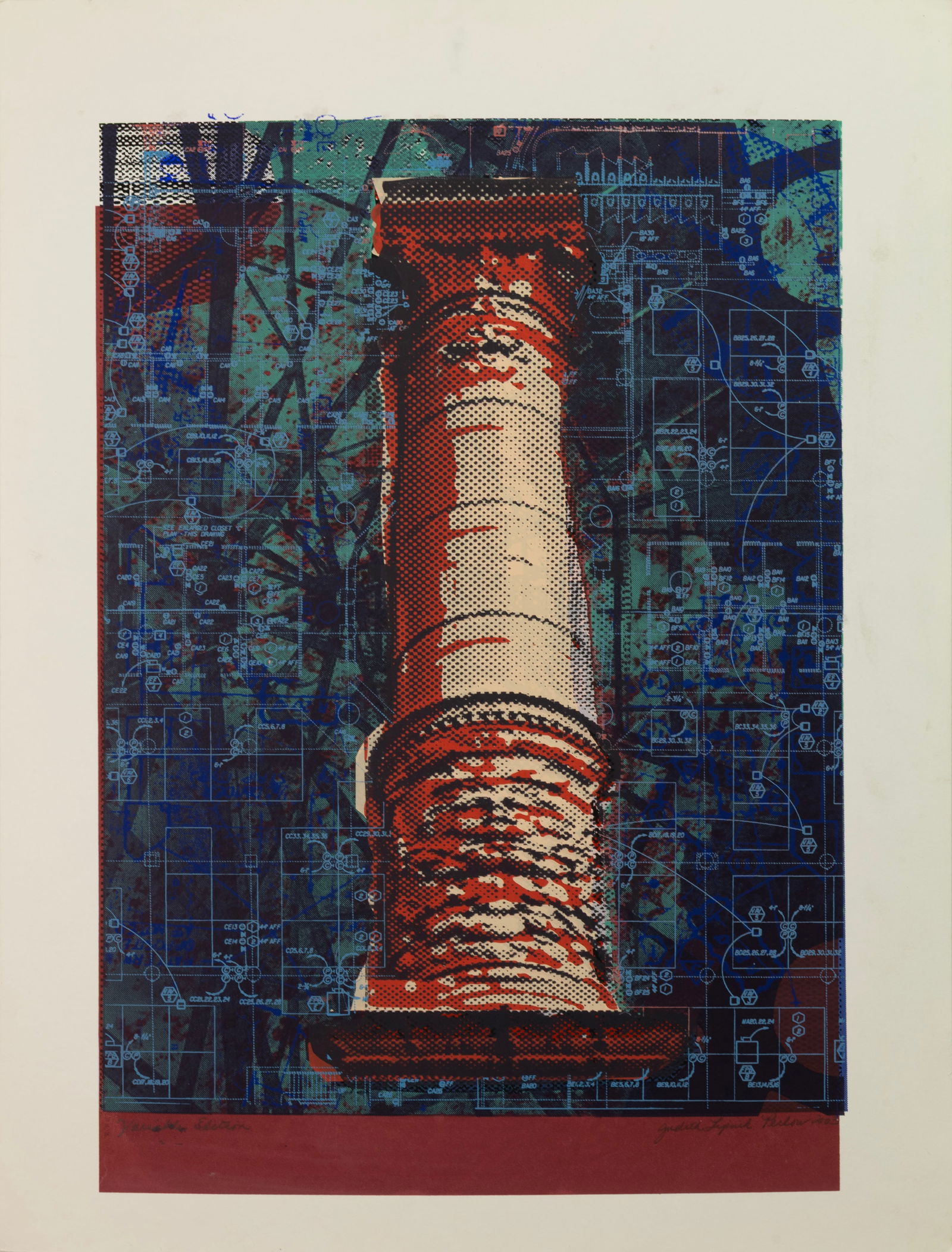 Judith Lipnik Perlow Column Series VI 2003 Signed Serigraph in Colors on Paper Unframed (1 of 3)
