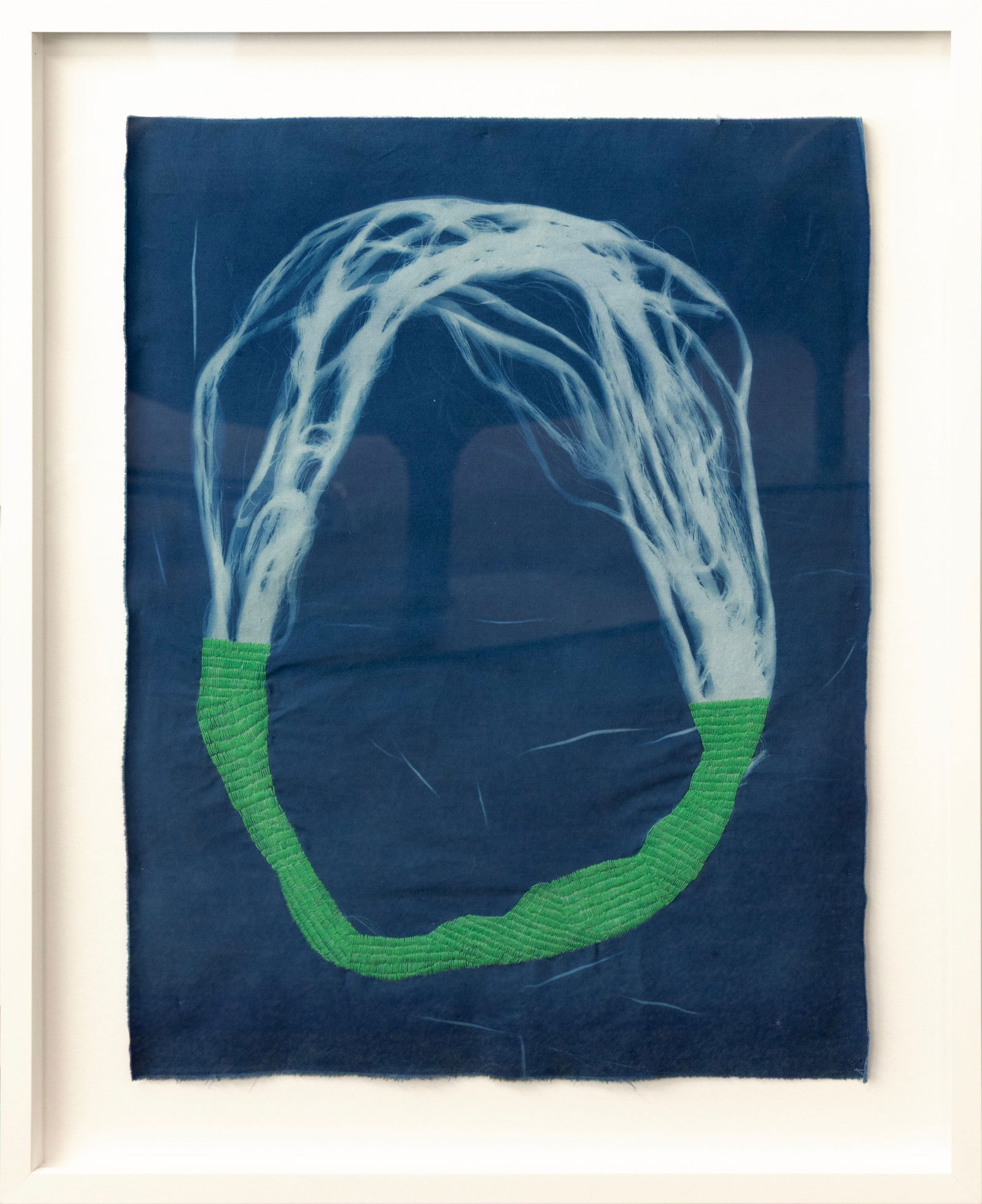 Eleanor Anderson, Cyanotype - 1, 2021, Signed Cyanotype Print and Embroidery (1 of 4)