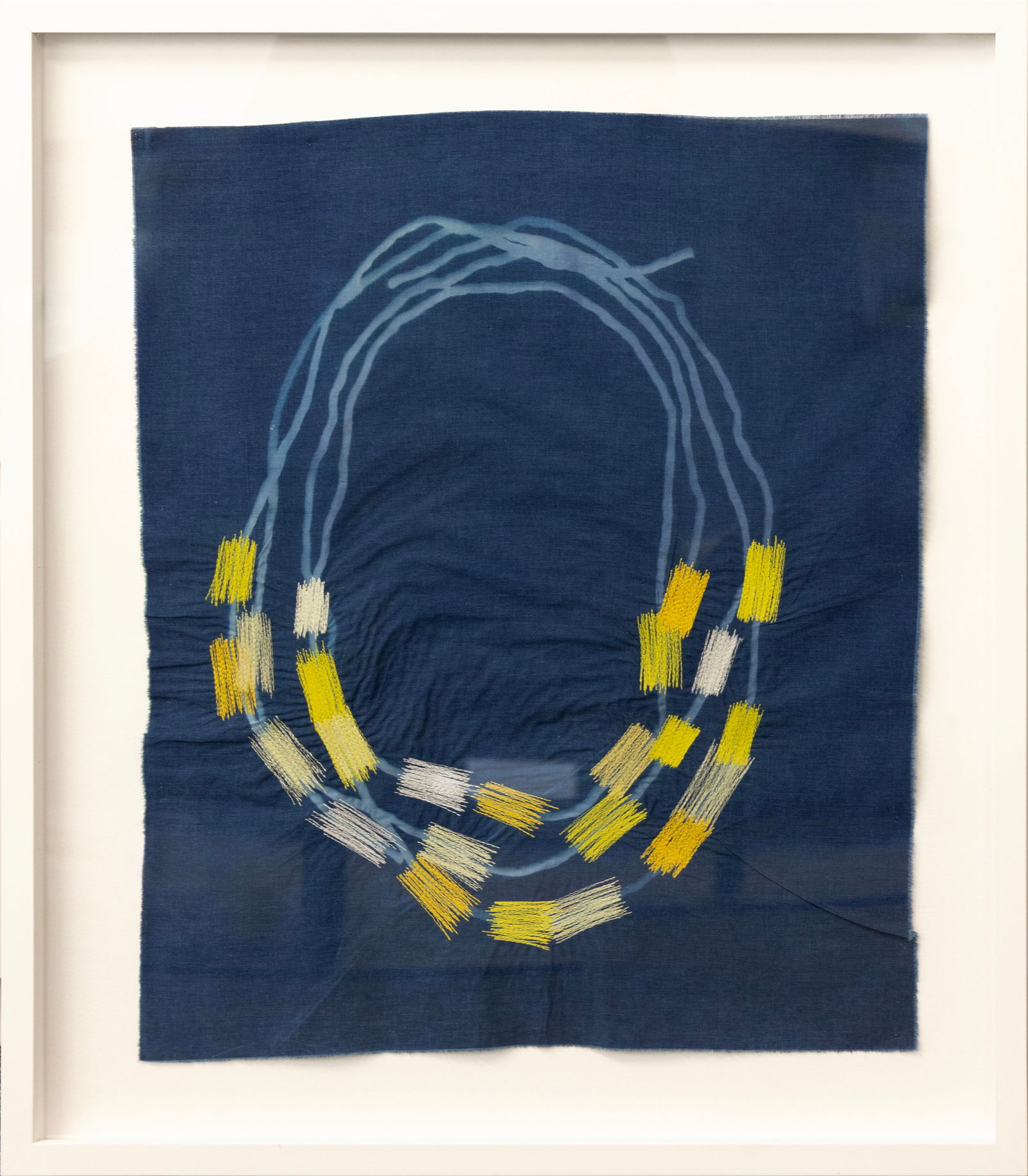Eleanor Anderson, Cyanotype - 2, 2021, Signed Cyanotype Print and Embroidery (1 of 4)