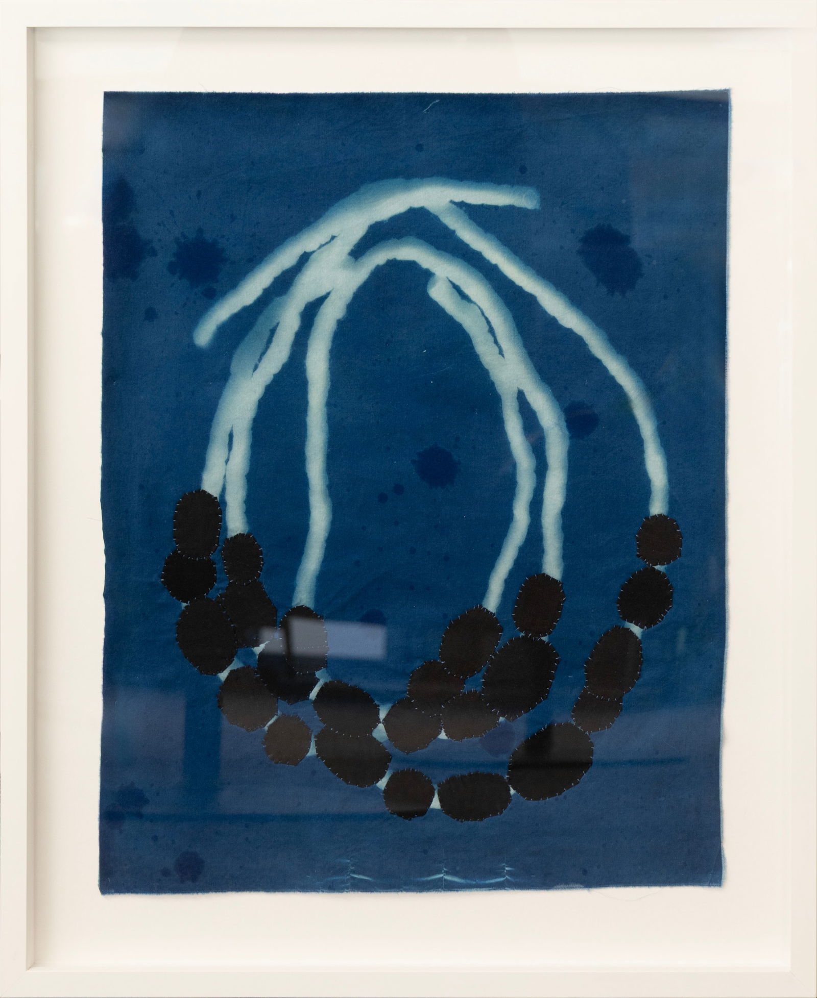 Eleanor Anderson, Cyanotype - 3, 2021, Signed Cyanotype Print and Embroidery (1 of 4)