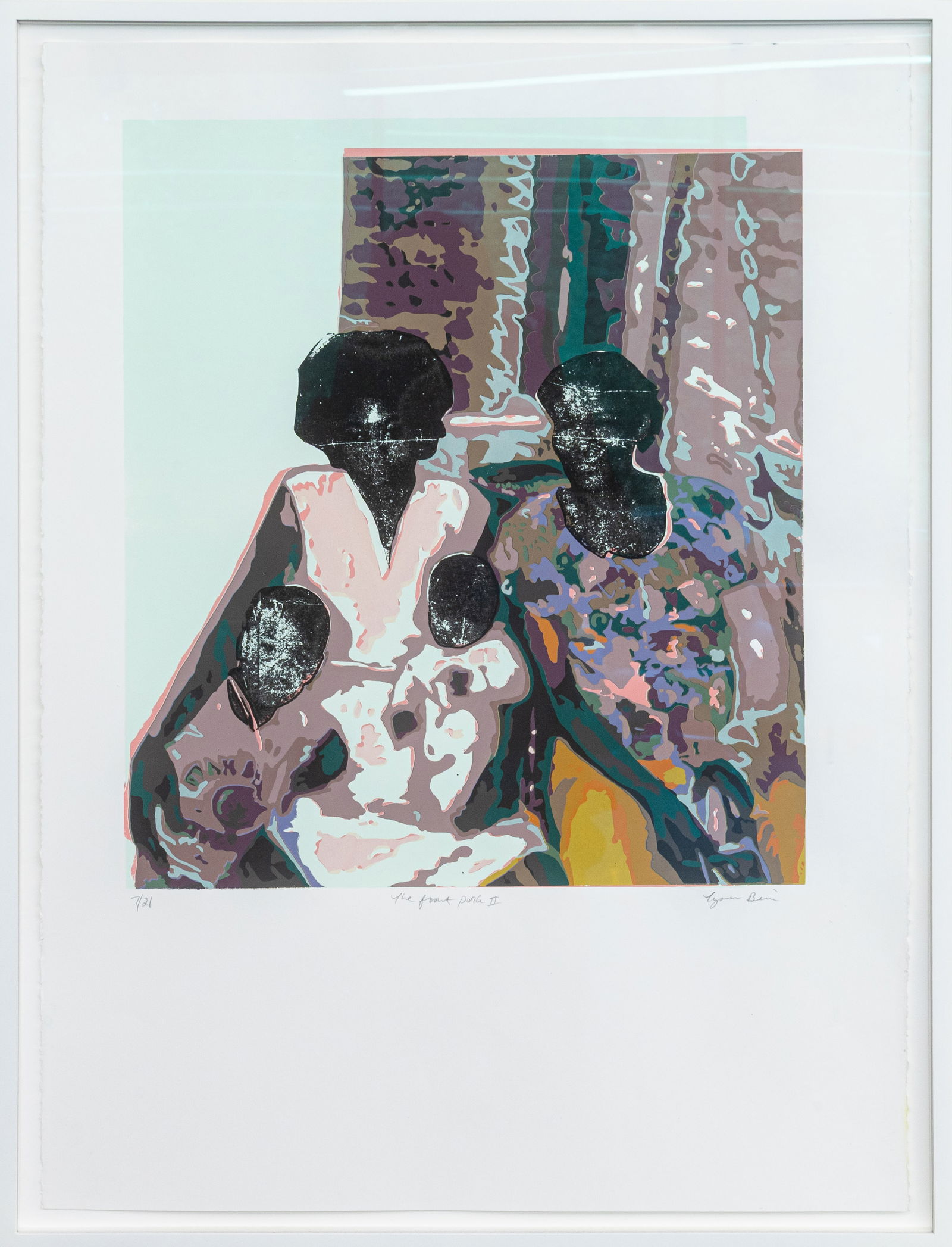Tyanna Buie, The Front Porch II, 2018 Signed Screenprint, Monotype, Caran D'ache on Paper 7/21 (1 of 8)