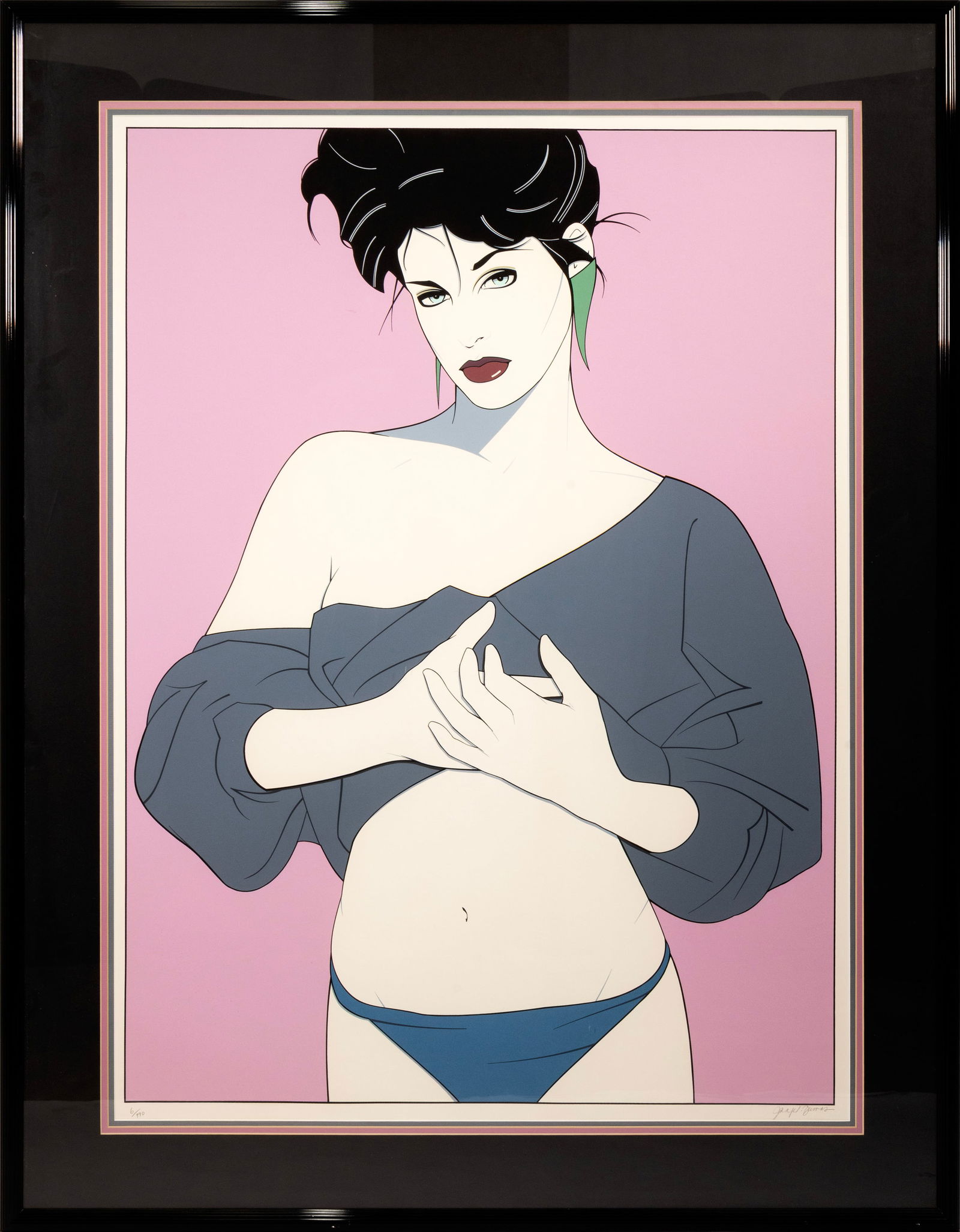 Patrick Nagel Charlotte 1987 Signed Estate Authorized Serigraph on Paper 6/990 Framed (1 of 4)