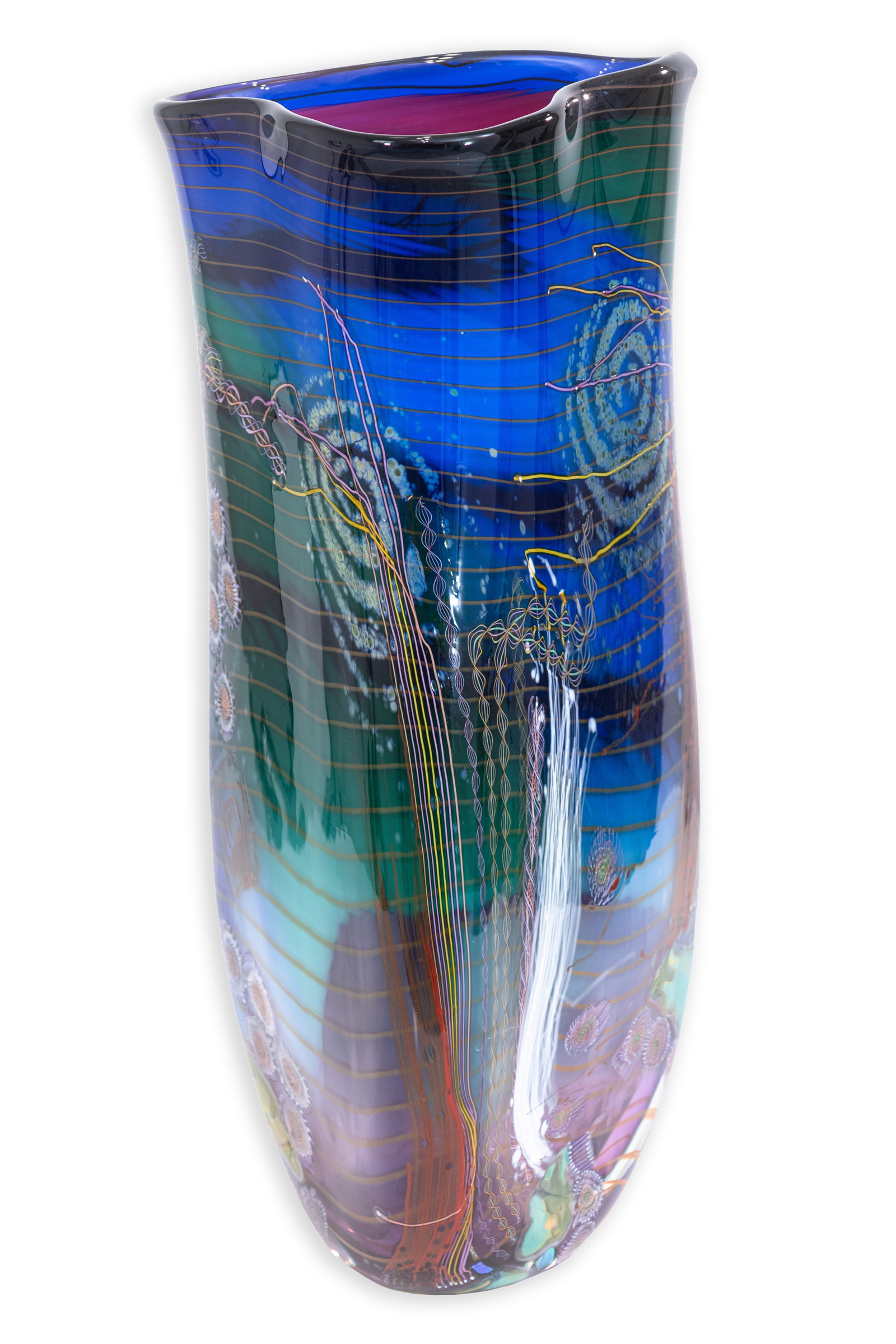 Chris Hawthorne & James Nowak - Signed Art Glass Vase, 1991 Contemporary Studio Glass (1 of 7)