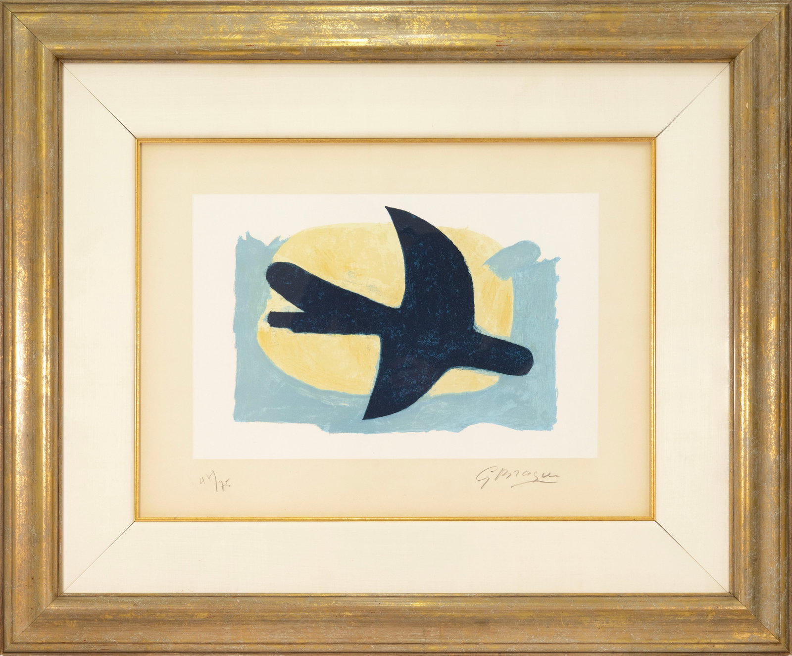 Georges Braque - Oiseau Bleu et Jaune 1960 Signed Color Lithograph on Paper 47/75 Framed (1 of 7)