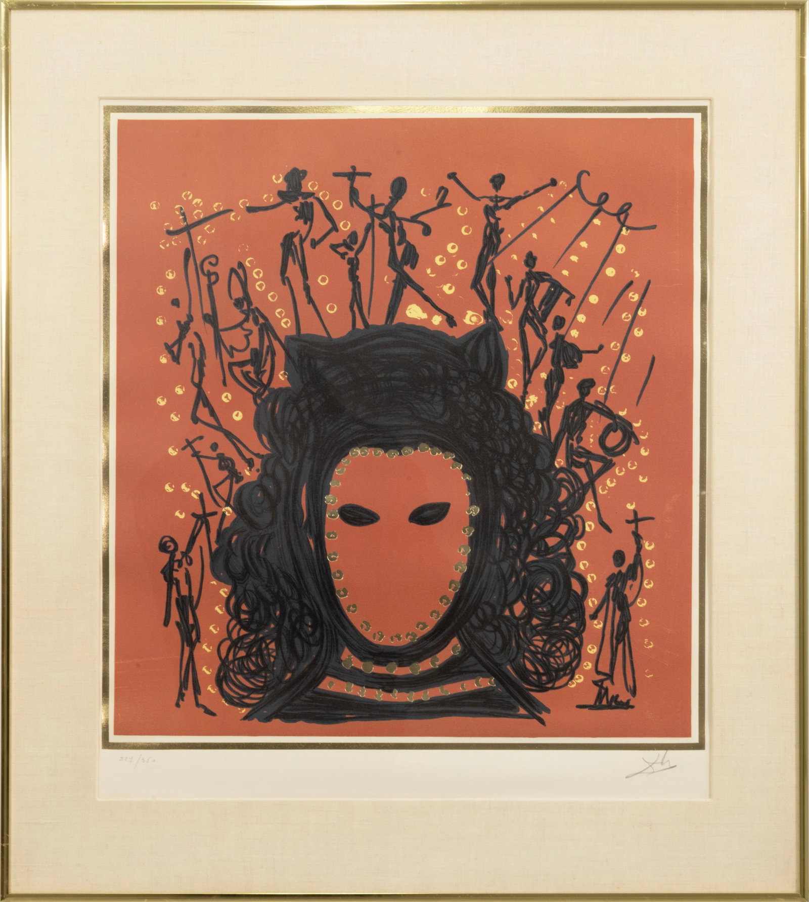 Salvador Dali - The Watcher (Knights of the Realm) 1972 Signed Lithograph 227/350: A modern lithograph on paper titled "The Watcher (Knights of the Realm)" from The Twelve Apostles (Knights of the Round Table) series by Salavador Dali. Published in 1972. Hand signed on the lower rig