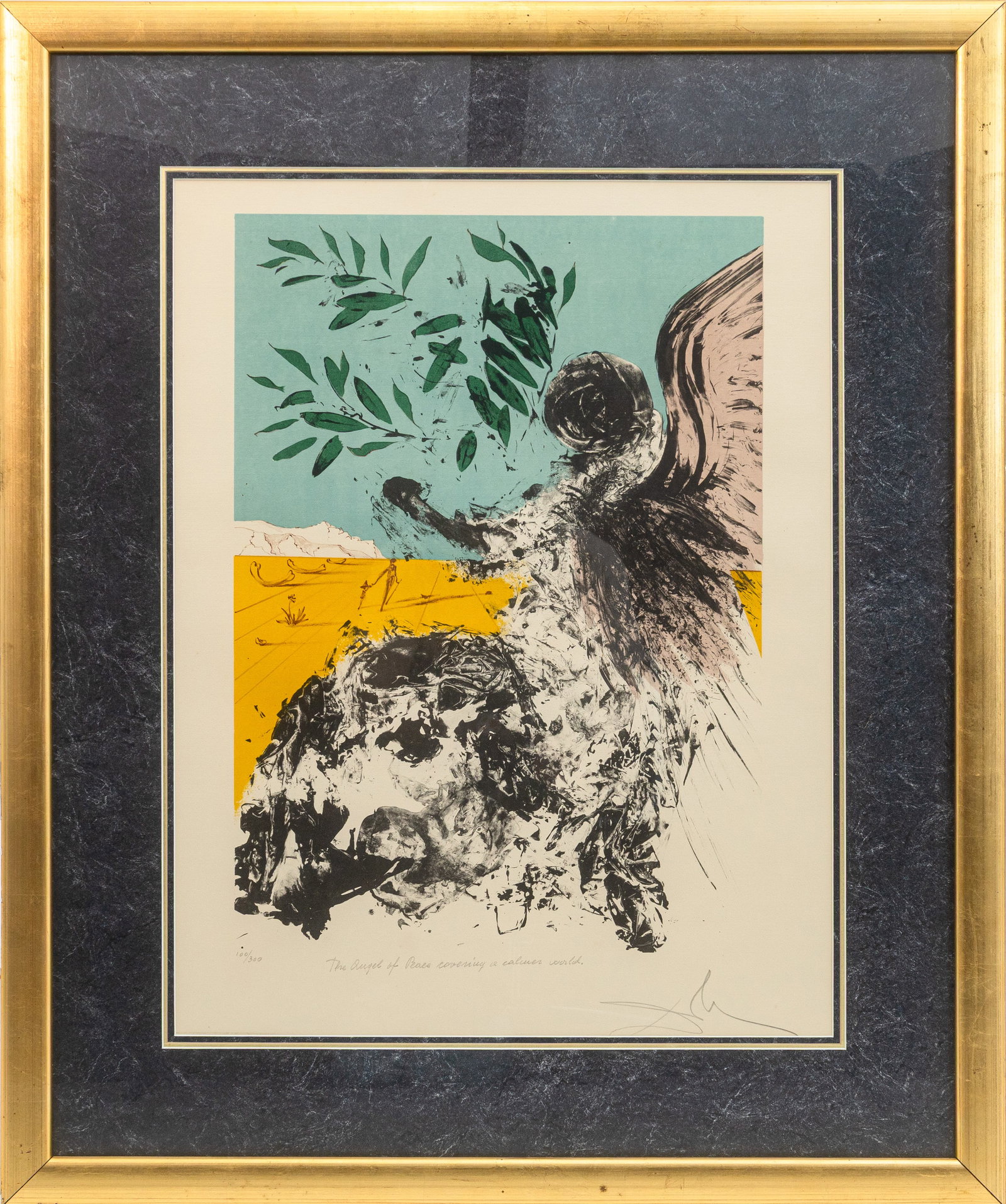 Salvador Dali - Angel of Mercy (Peace in Vietnam) 1973 Signed Color Lithograph on Paper 100/300 (1 of 9)