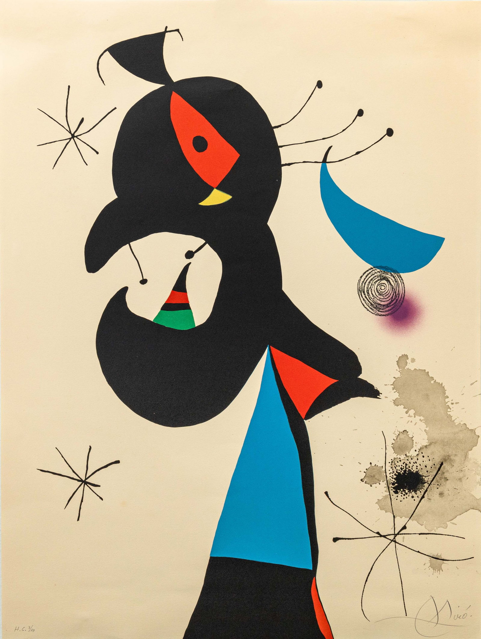 Joan Miro, Montroig 4 (M. 956) 1974 Signed Lithograph in Colors H.C. 7/10 Modern Abstraction (1 of 10)