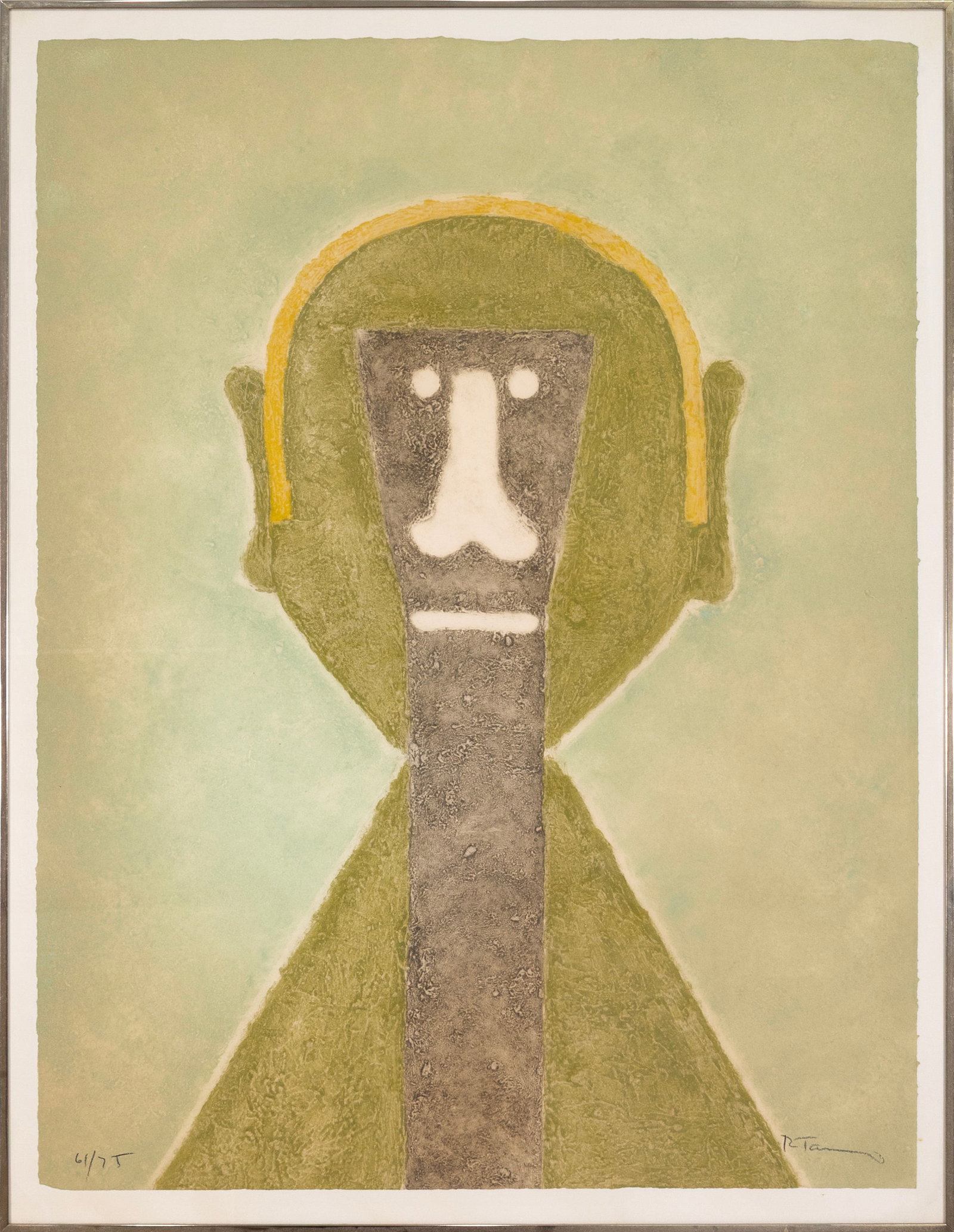 Rufino Tamayo - Cabeza en Amarillo, 1976 Signed Aquatint Etching 61/75 Abstract (1 of 6)