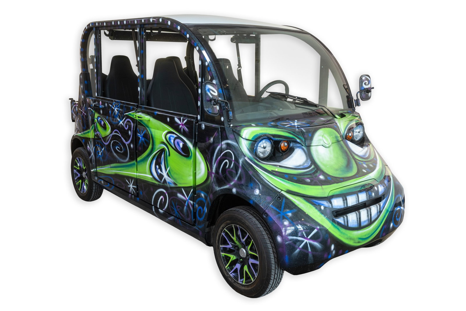 Kenny Scharf - Custom Painted GEM E4 Golf Cart, Contemporary Street Art Collectable Vehicle (1 of 19)