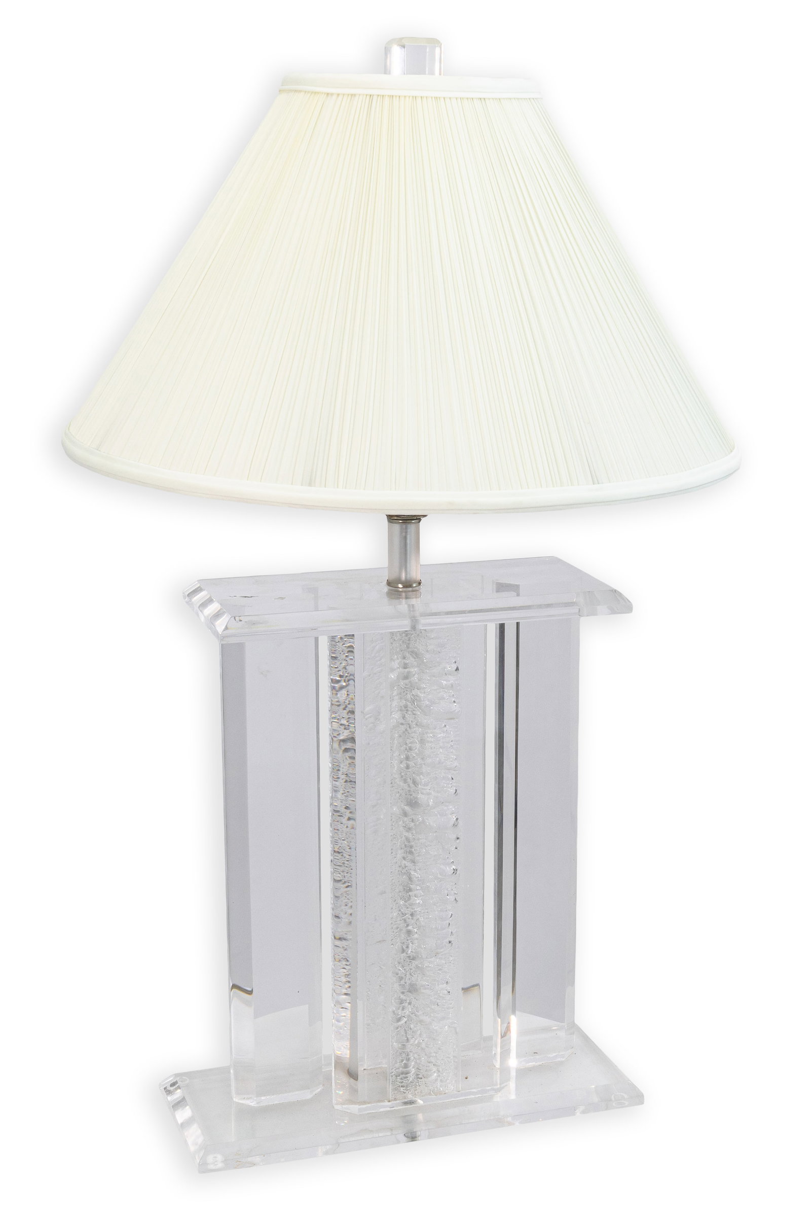 Vintage Lucite Acrylic Table Lamp c. 1970s Postmodern Lighting (1 of 8)