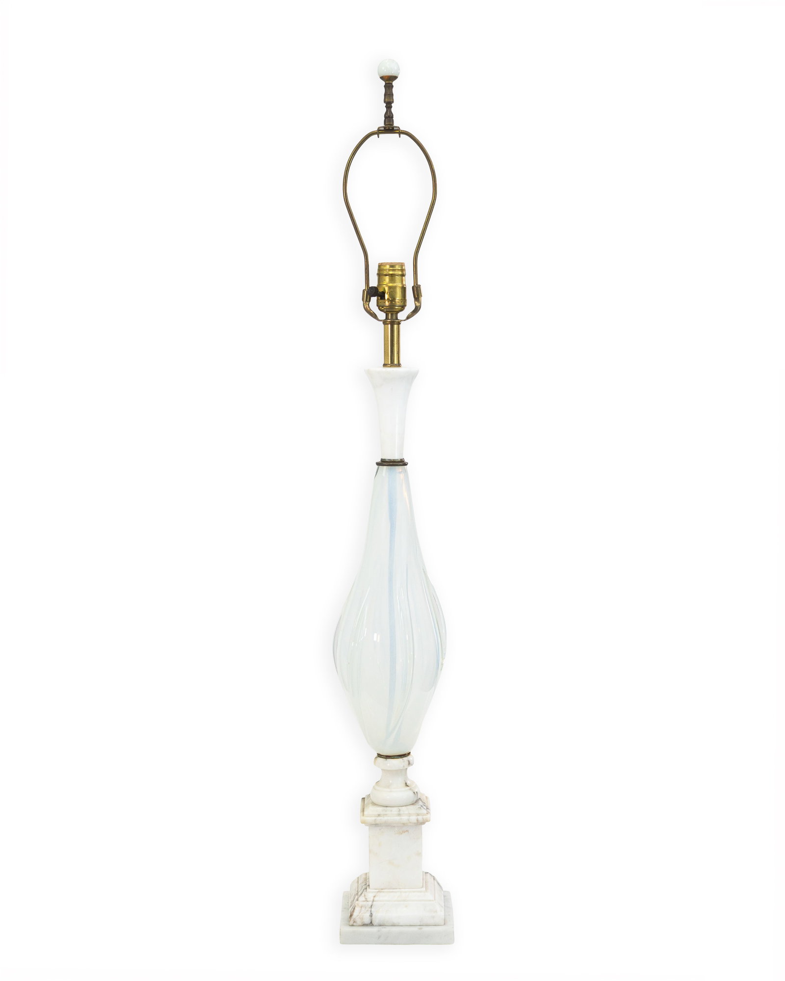 Balboa - Murano Glass and Alabaster Table Lamp 39.25” Tall, c. 1960s Mid-Century Modern (1 of 7)