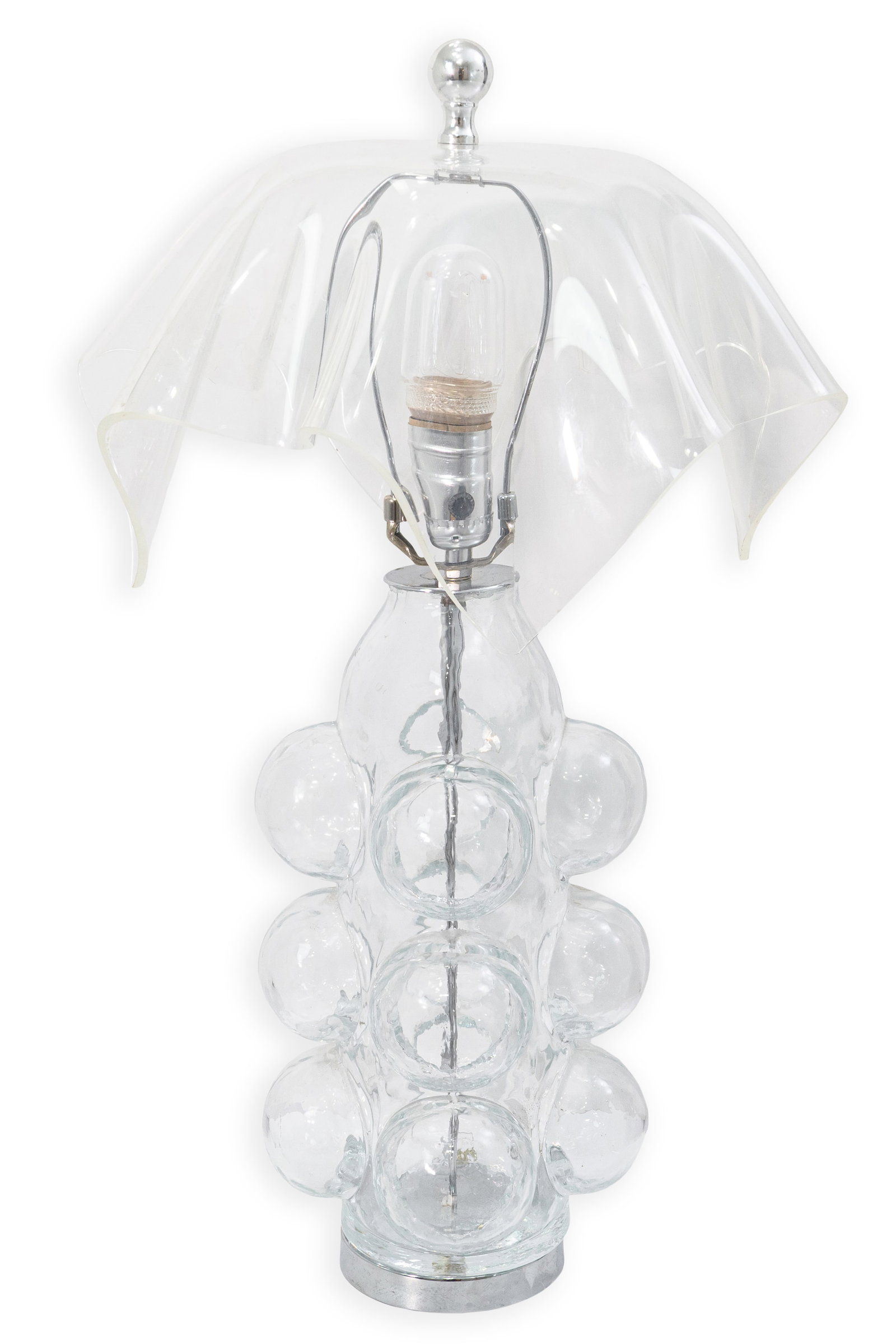 Arelje Lyktan - Swedish Bubble Glass and Acrylic Table Lamp 1970s Modern Lighting (1 of 8)
