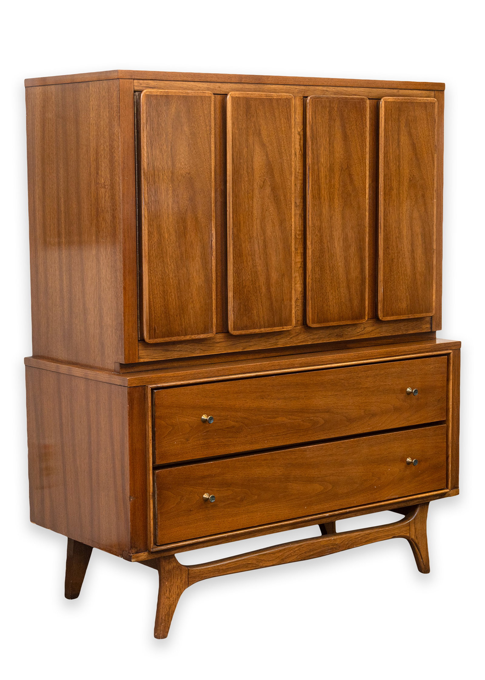 Kent Coffey - Insignia Highboy Walnut Wood Mid Century Dresser Cabinet (1 of 11)