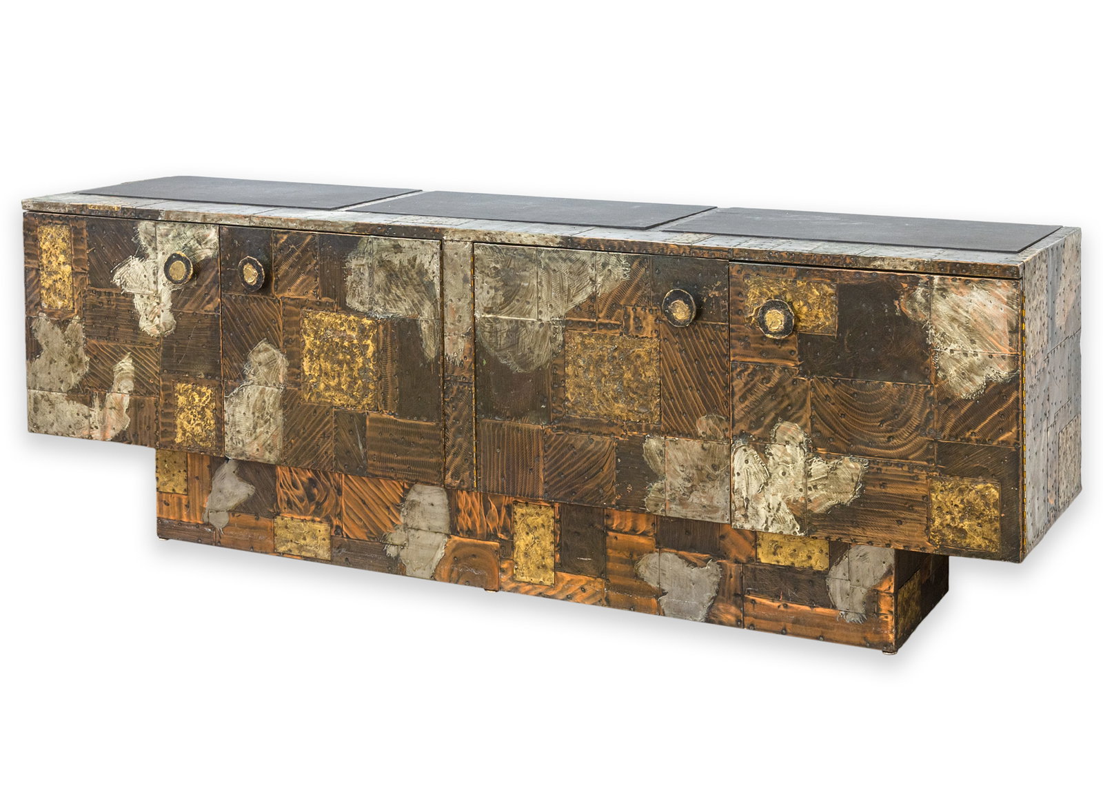 Paul Evans - Patchwork Credenza c. 1960s Metal Wood & Slate Custom Made Detroit - 2