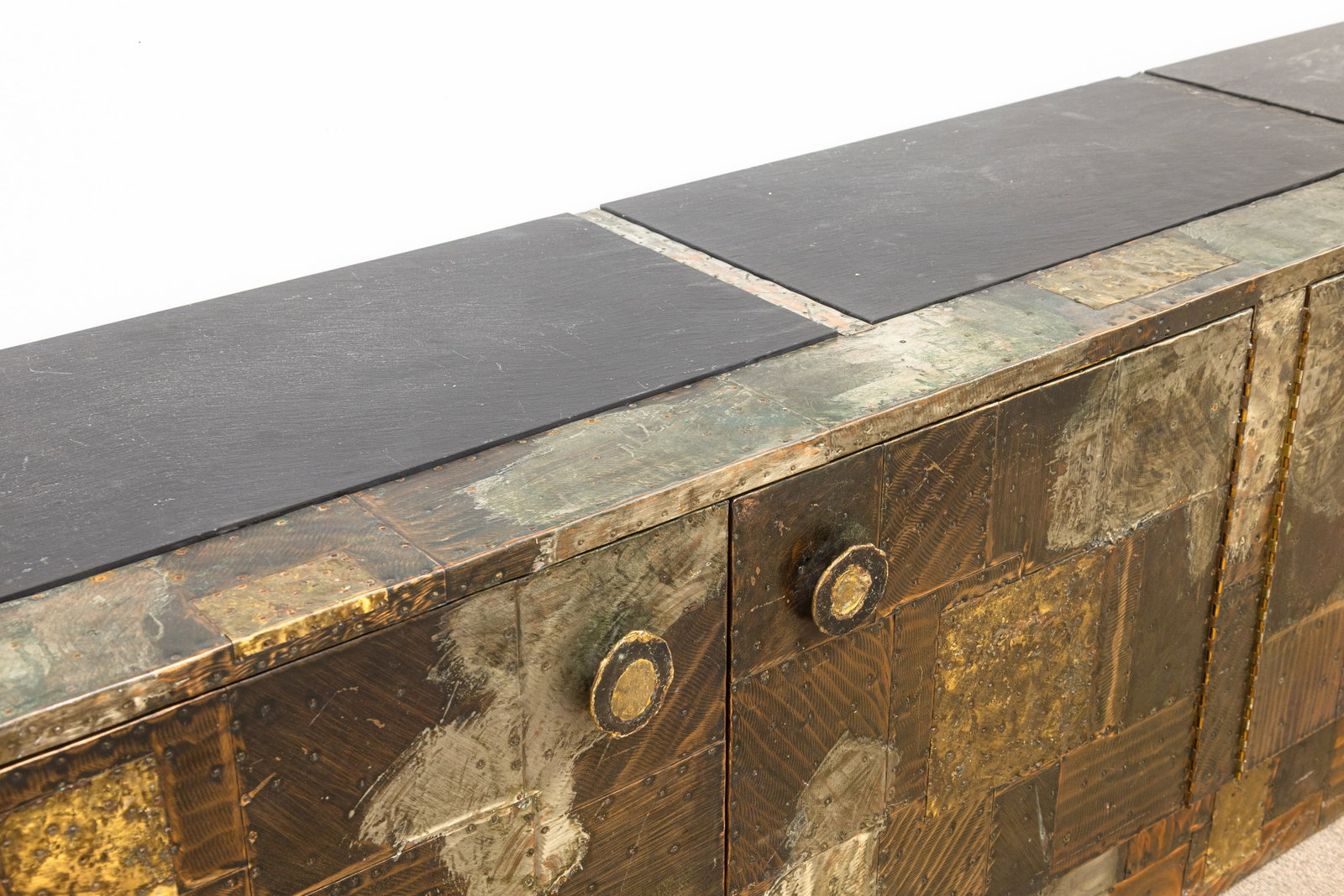 Paul Evans - Patchwork Credenza c. 1960s Metal Wood & Slate Custom Made Detroit - 5