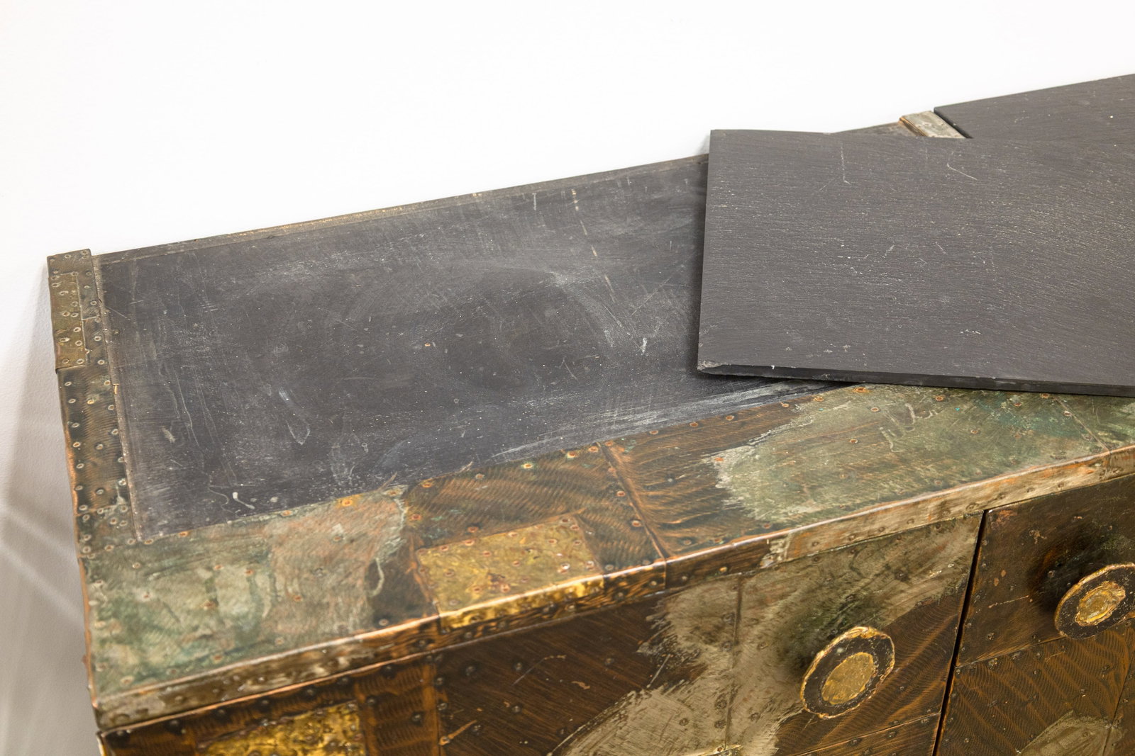 Paul Evans - Patchwork Credenza c. 1960s Metal Wood & Slate Custom Made Detroit - 6