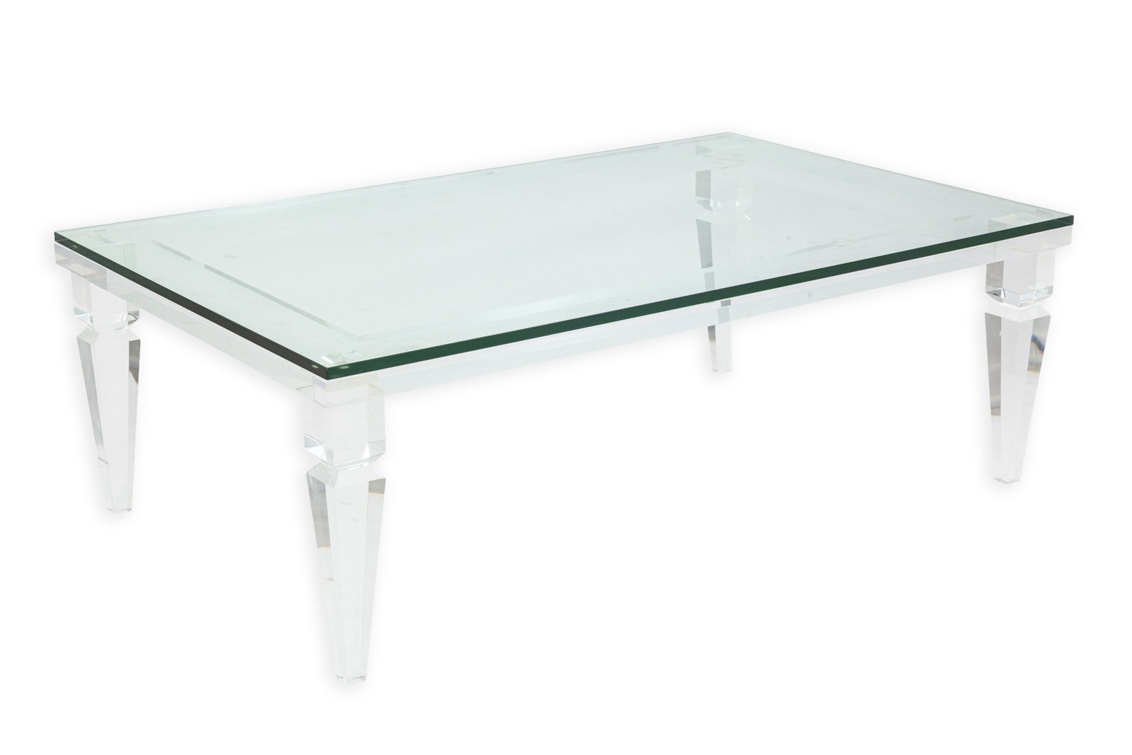 Charles Hollis Jones - Lucite & Beveled Glass Coffee Table c. 1970s Modern Hollywood Regency (1 of 6)