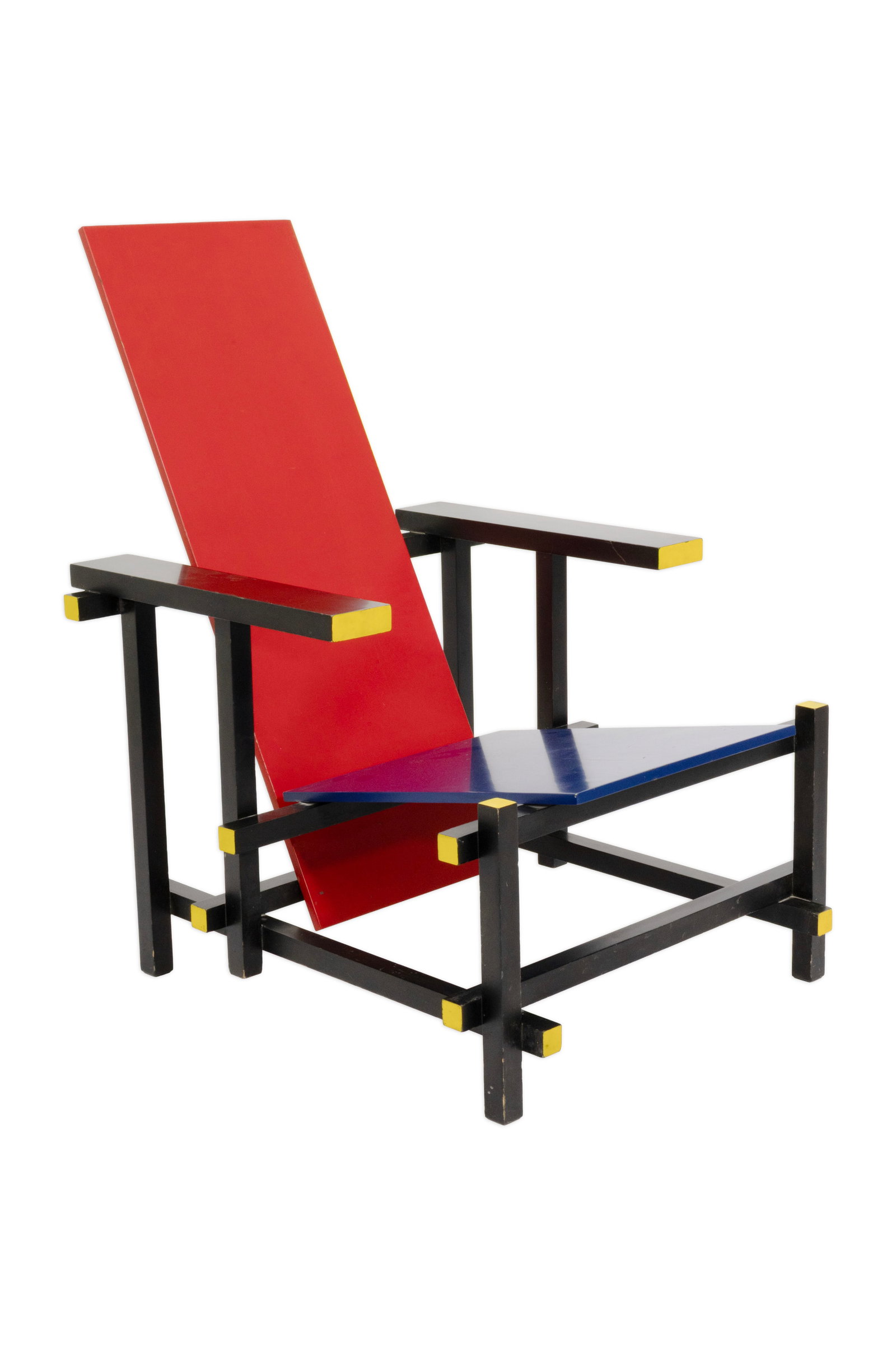 Gerrit Rietveld For Cassina - Red And Blue Chair Postmodern Memphis Design: The Red and Blue Chair by Gerrit Rietveld for Cassina is one of the most iconic expressions of early modern design. Originally conceived in 1918 and later refined with its now signature color scheme, 