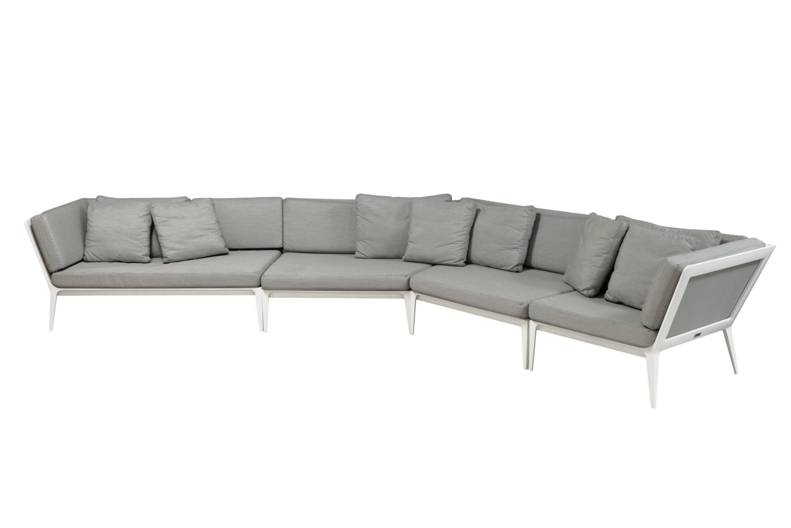 Richard Frinier For Brown Jordan - Still Collection Angled Outdoor Sofa: The Richard Frinier for Brown Jordan Still Collection Angled Outdoor Sofa is a sophisticated modular seating piece designed for both comfort and architectural presence. Known for his refined approach 