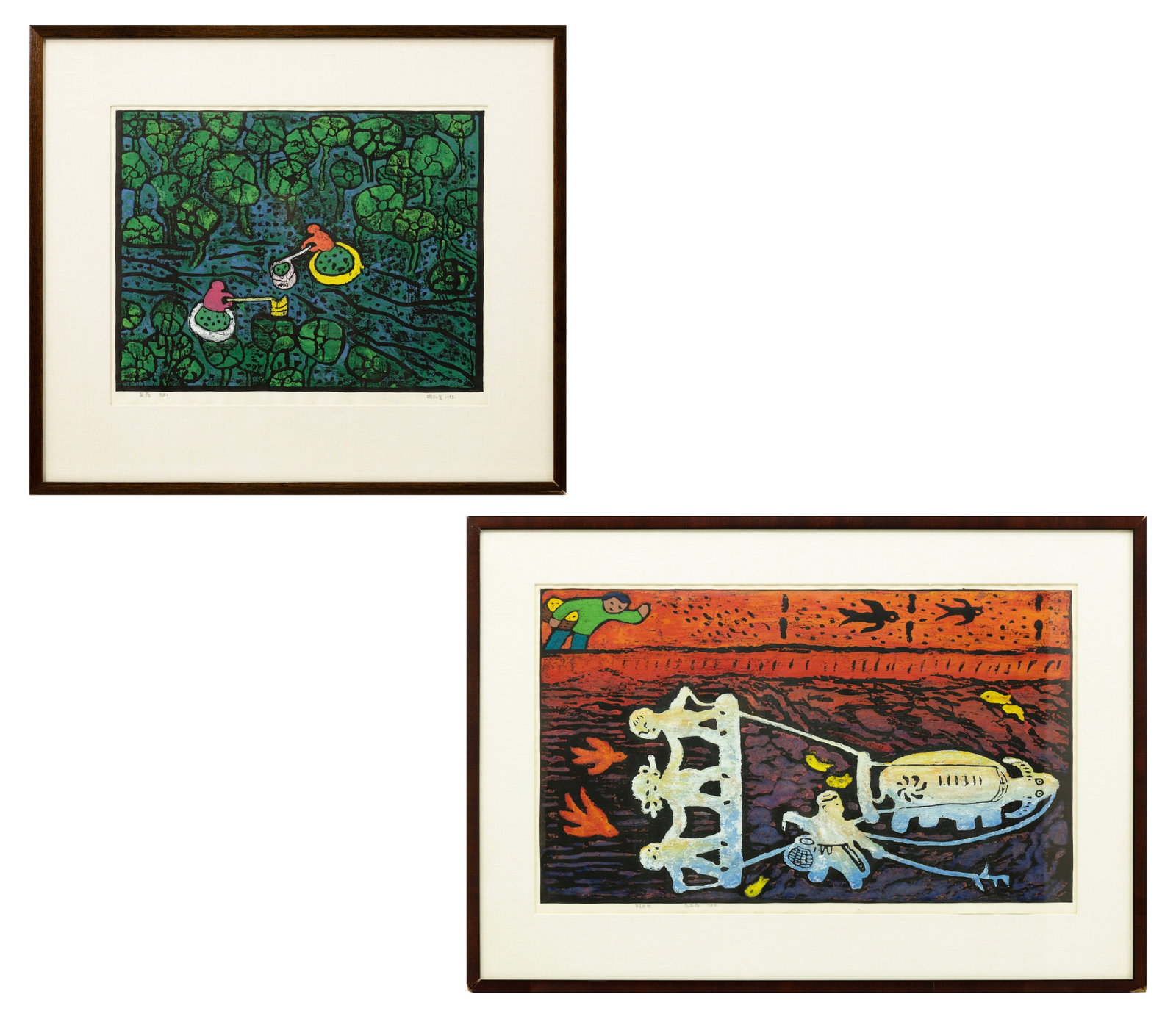 Lao Si - Chinese Color Woodblock Prints 1983/1985 Signed Chinese Artists Association Folk-Art (1 of 11)