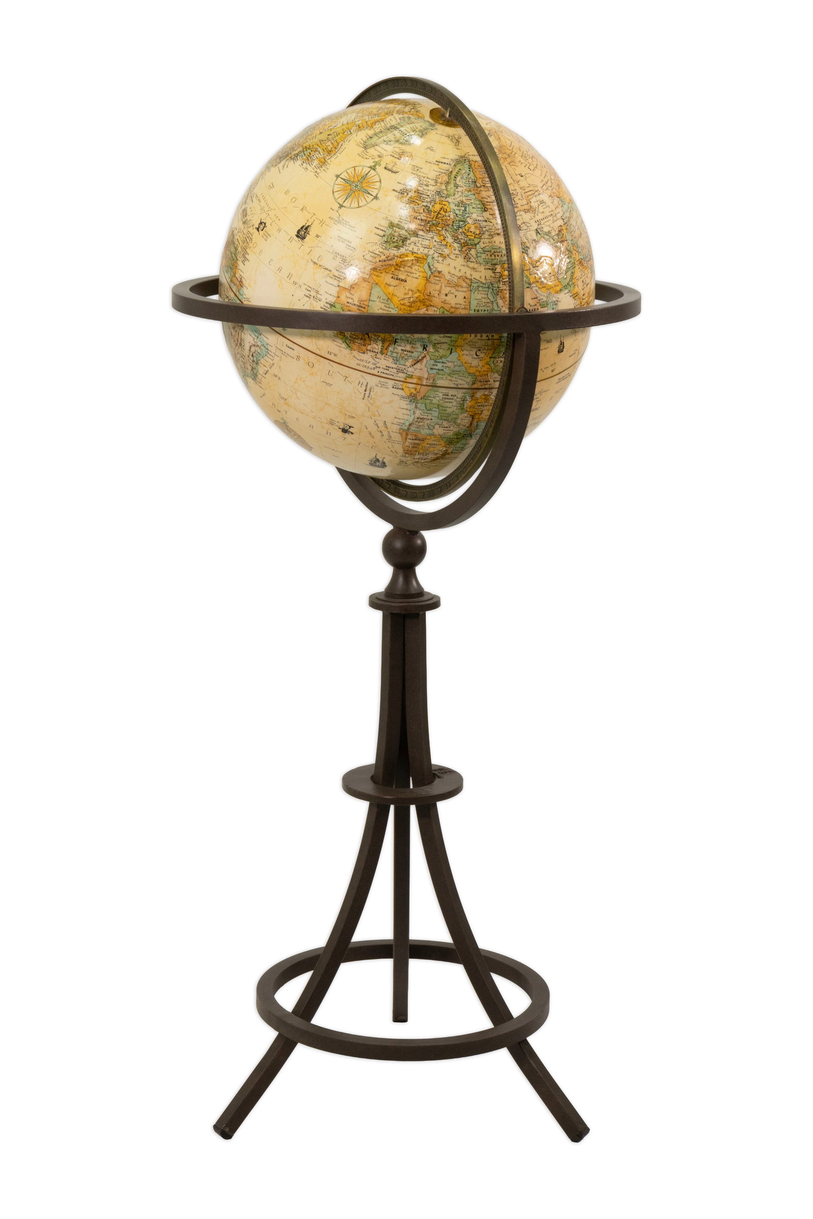 Replogle Floor Globe (46” height) on Metal Stand, c. 1960s (1 of 5)