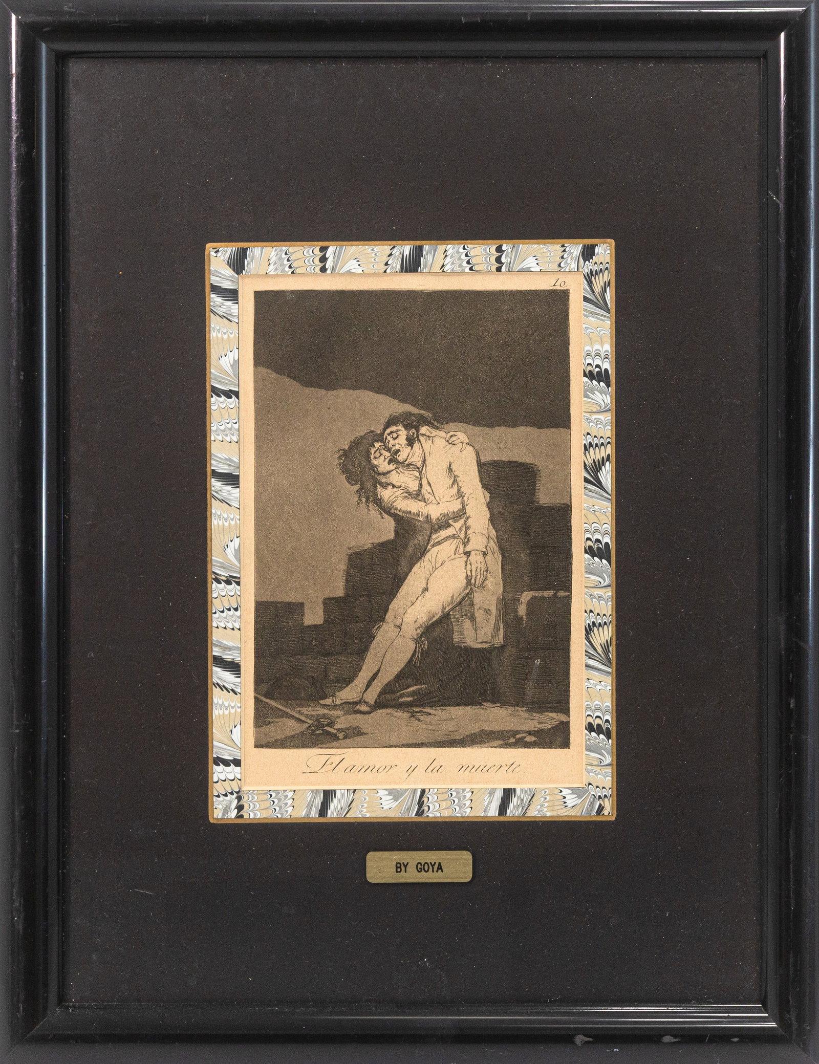 Francisco Goya - Love & Death (El Amor y la Muerte) 1799 Etching Plate 10 from Los Caprichos Framed (1 of 6)