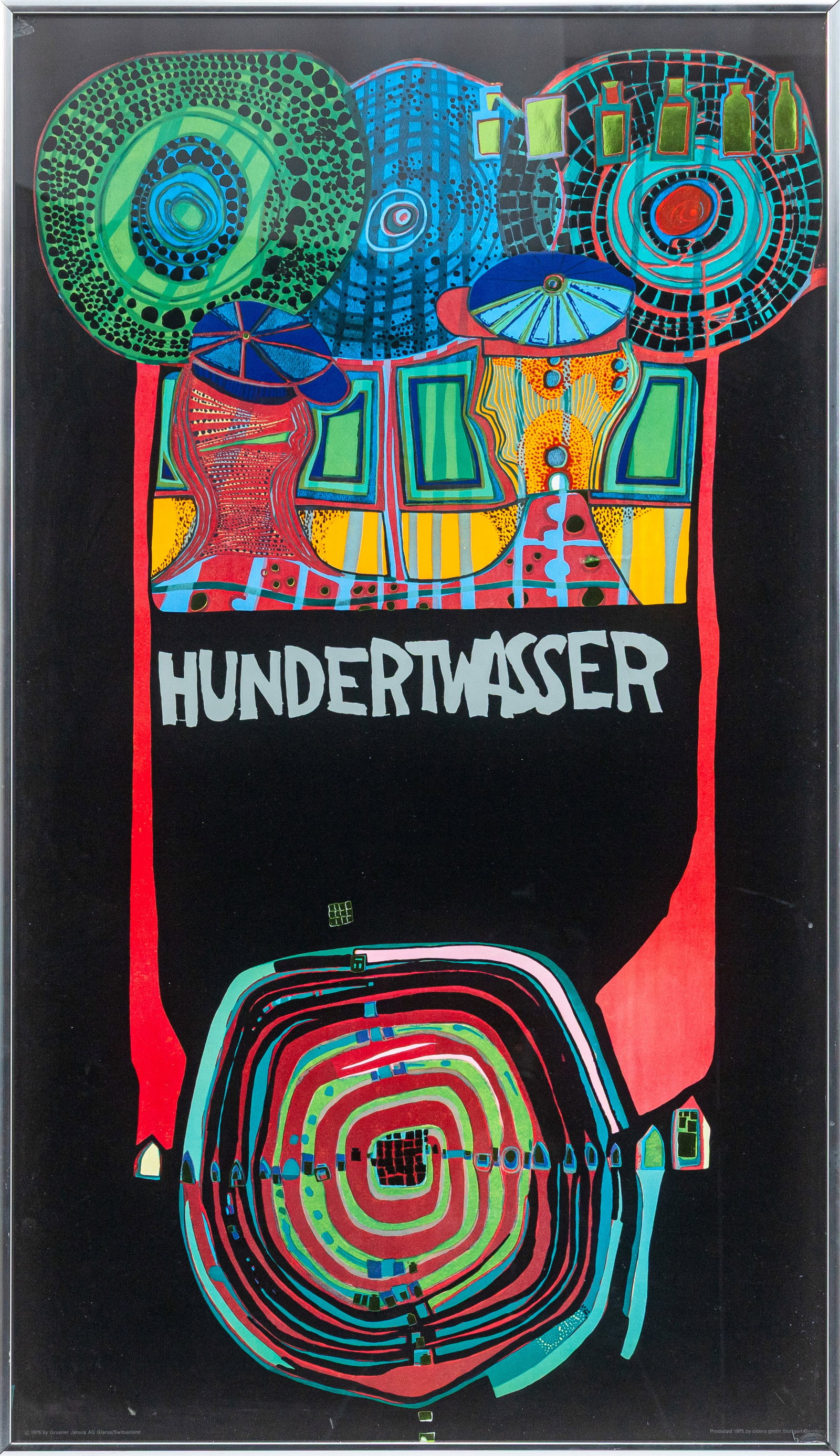 Friedensreich Hundertwasser - World Tour (Welttournee) 1975 Lithographic Poster with Foil Framed (1 of 8)