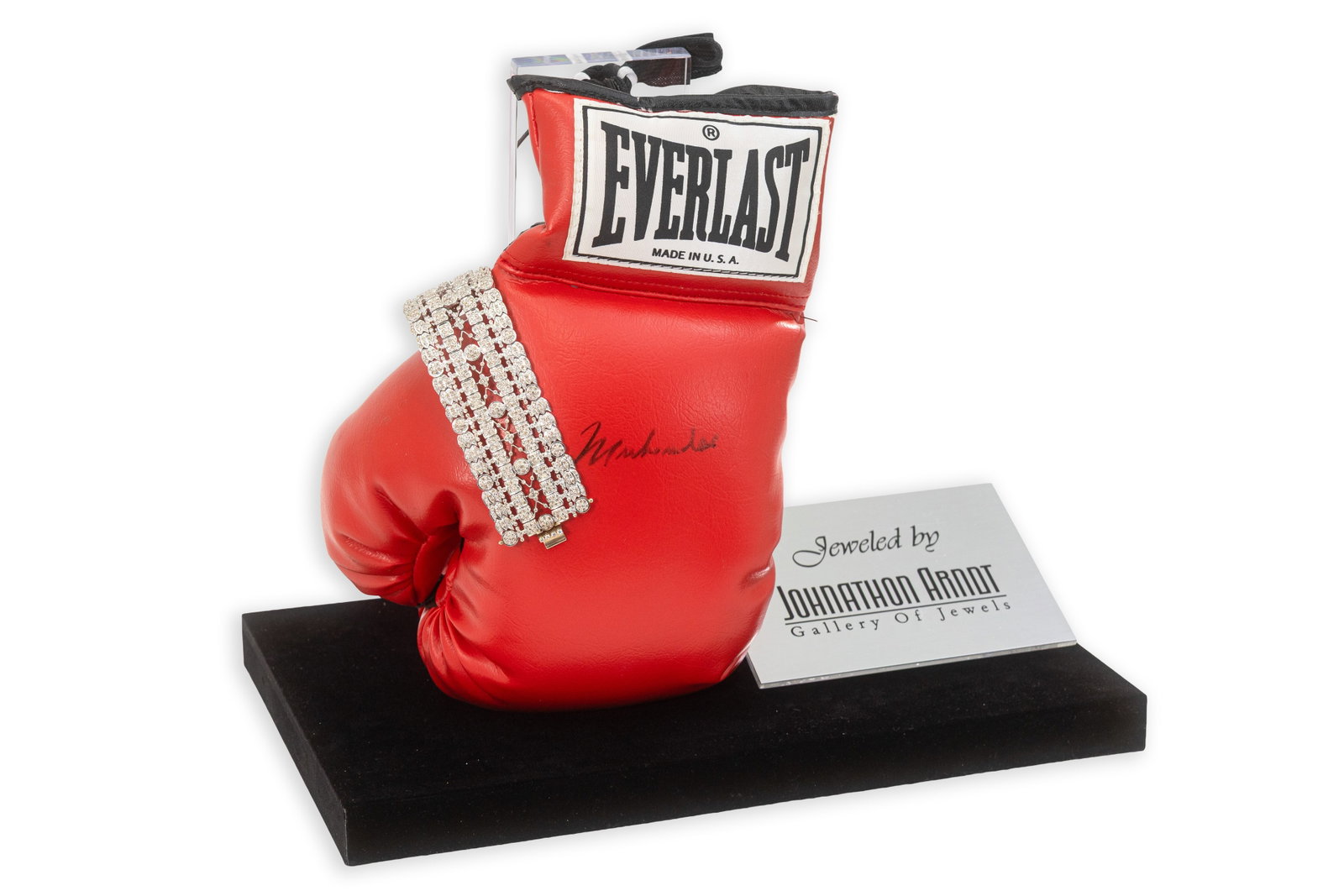 Muhammad Ali - Signed Everlast Boxing Glove with Diamond Bracelet Display and Appraisal (1 of 10)