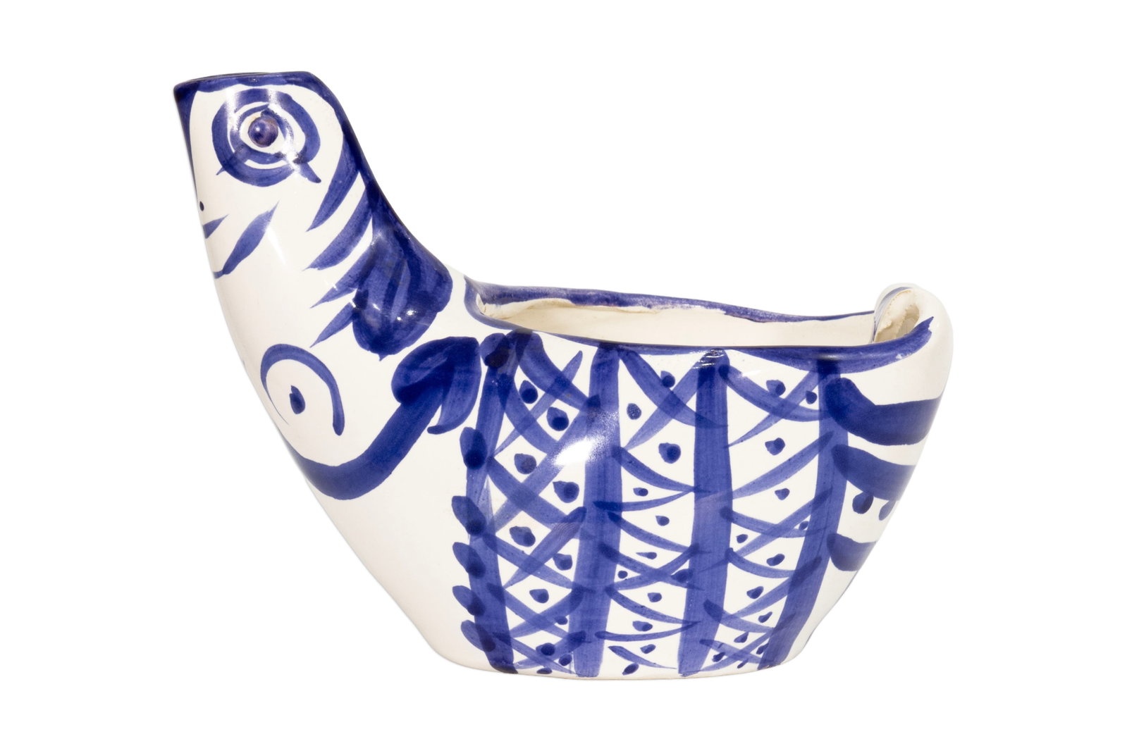 Pablo Picasso - Sujet Poule (Hen) (A.R. 250) 1954 Signed Madoura Pottery Ceramic Glazed Earthenware: A glazed earthenware ceramic bowl in the form of a hen, designed by Pablo Picasso in 1954 and produced by the renowned Madoura Pottery workshop in Vallauris, France. The underside bears the stamped ma