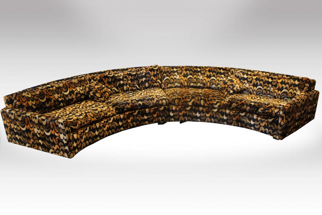 Milo Baughman Curved Sectional Jack Lenor Larsen Fabric (1 of 4)