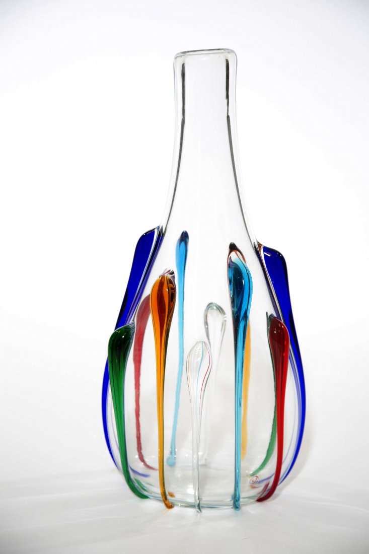 Murano Vetro Artistico Vase: 20"x10"x7"