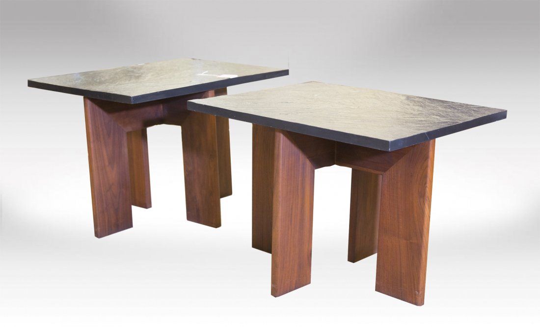 Pair of Pearsall Slate Side Tables for Craft Assoc. (1 of 1)