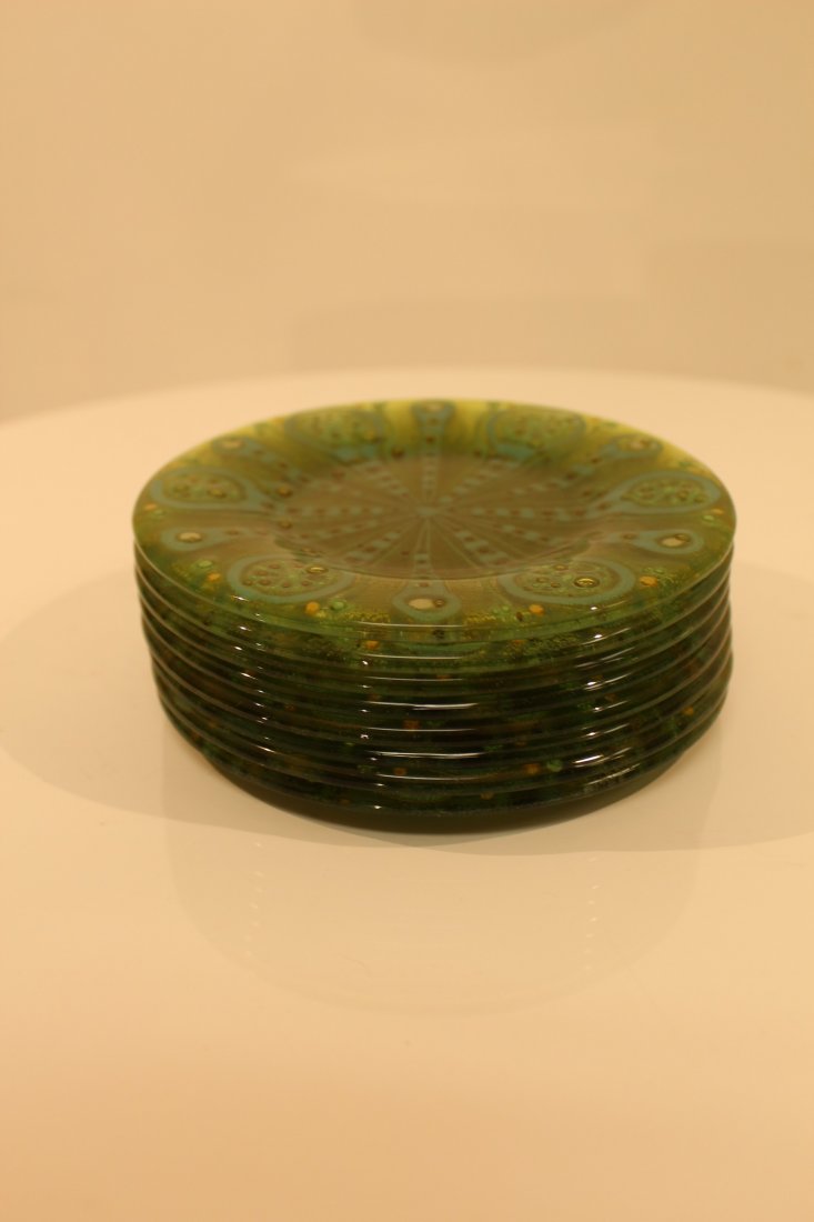 Higgins Signed Small Plates Green 8 Piece Set (1 of 5)