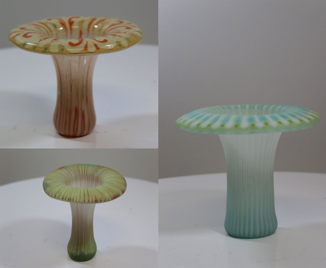 Lot of 3 Higgins Hand Signed Small Glass Vases (1 of 7)