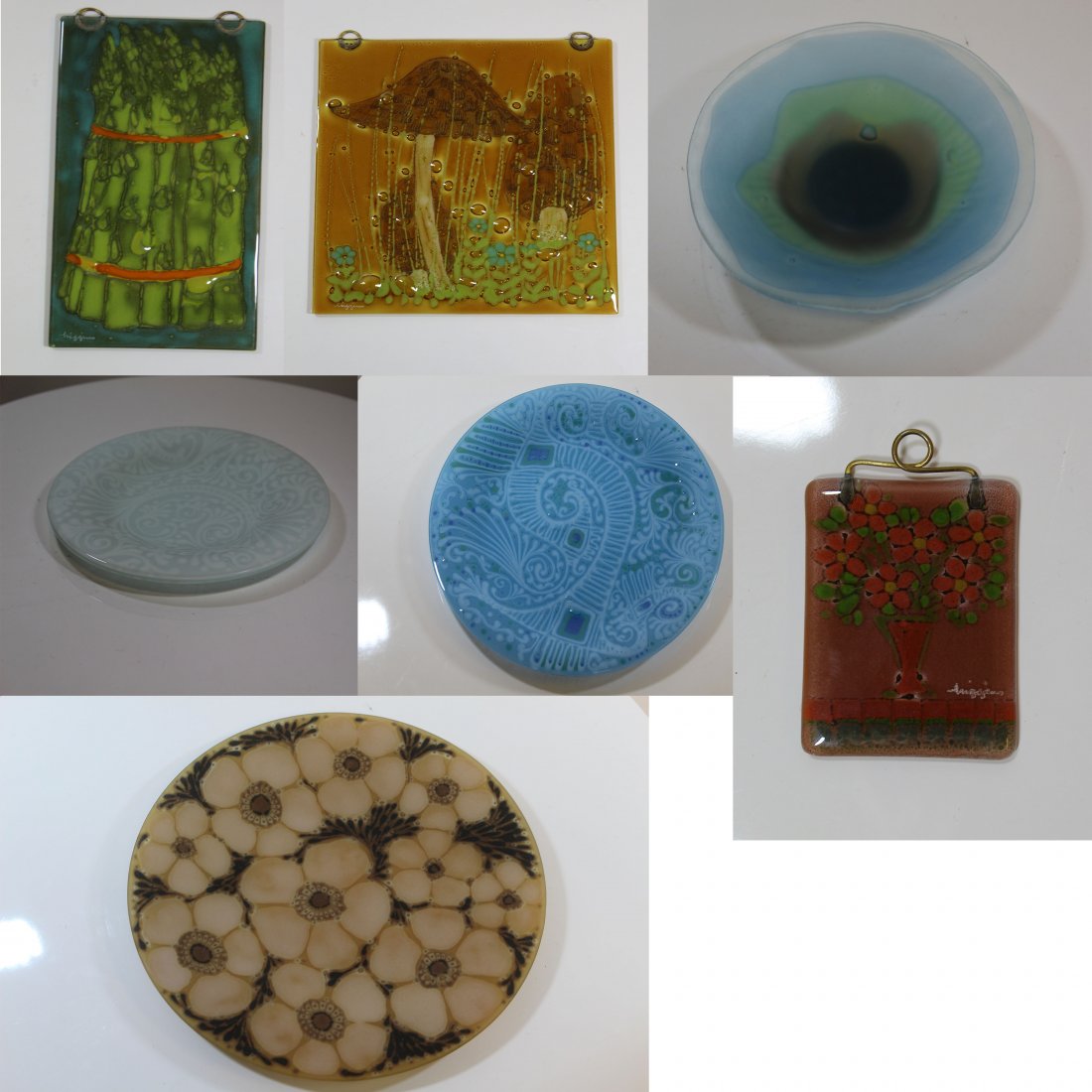 7 Piece Lot of Hand Signed Glass items by Higgins (1 of 10)