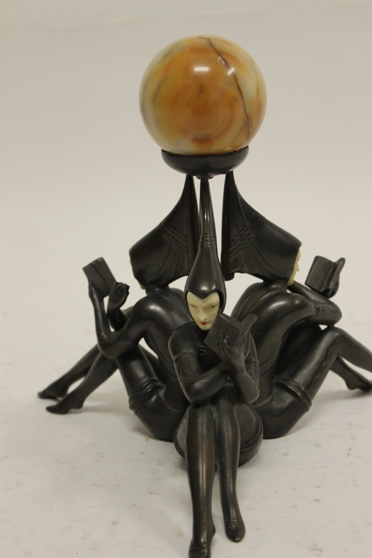 Gerdago 3 Pixies Spelter marble & Painted Statue (1 of 6)