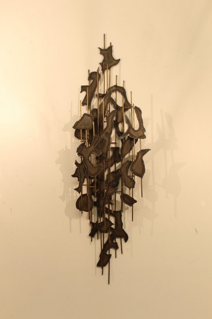 Brutalist Torchcut Wall Hanging Sculpture Seandel Style (1 of 3)