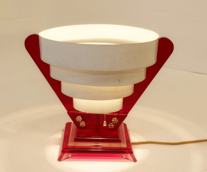 Art Deco Venetian Blind Shade Acrylic Table Lamp (1 of 10)