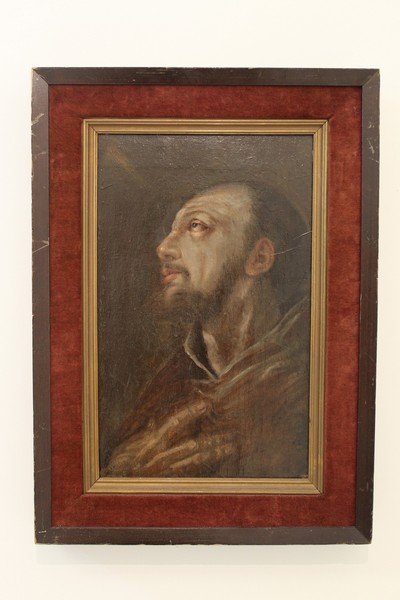 Antique Framed Unsigned oil  "Profile of a Man" (1 of 9)